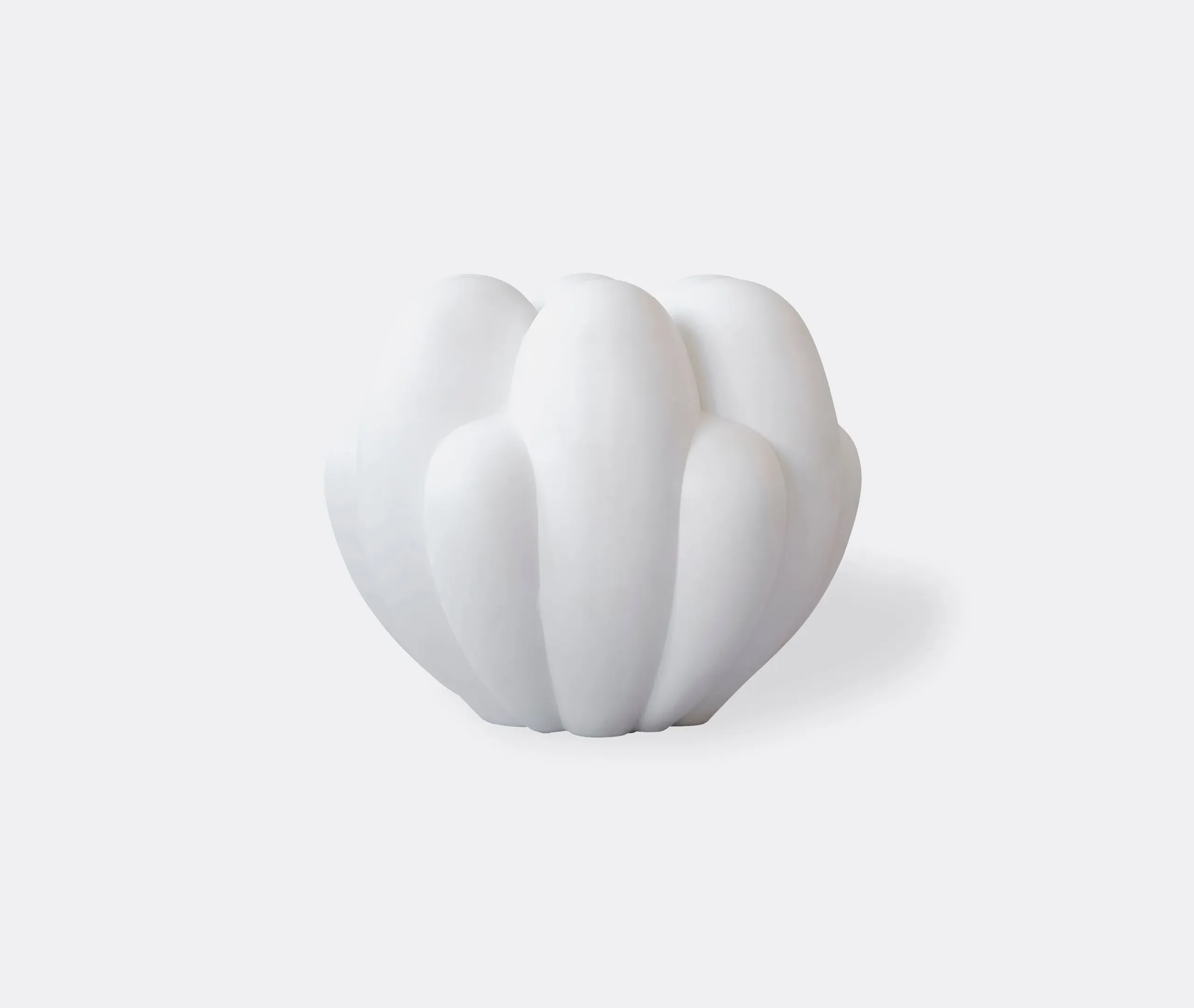 Big Sculptural Vase with Curves - White, Concrete