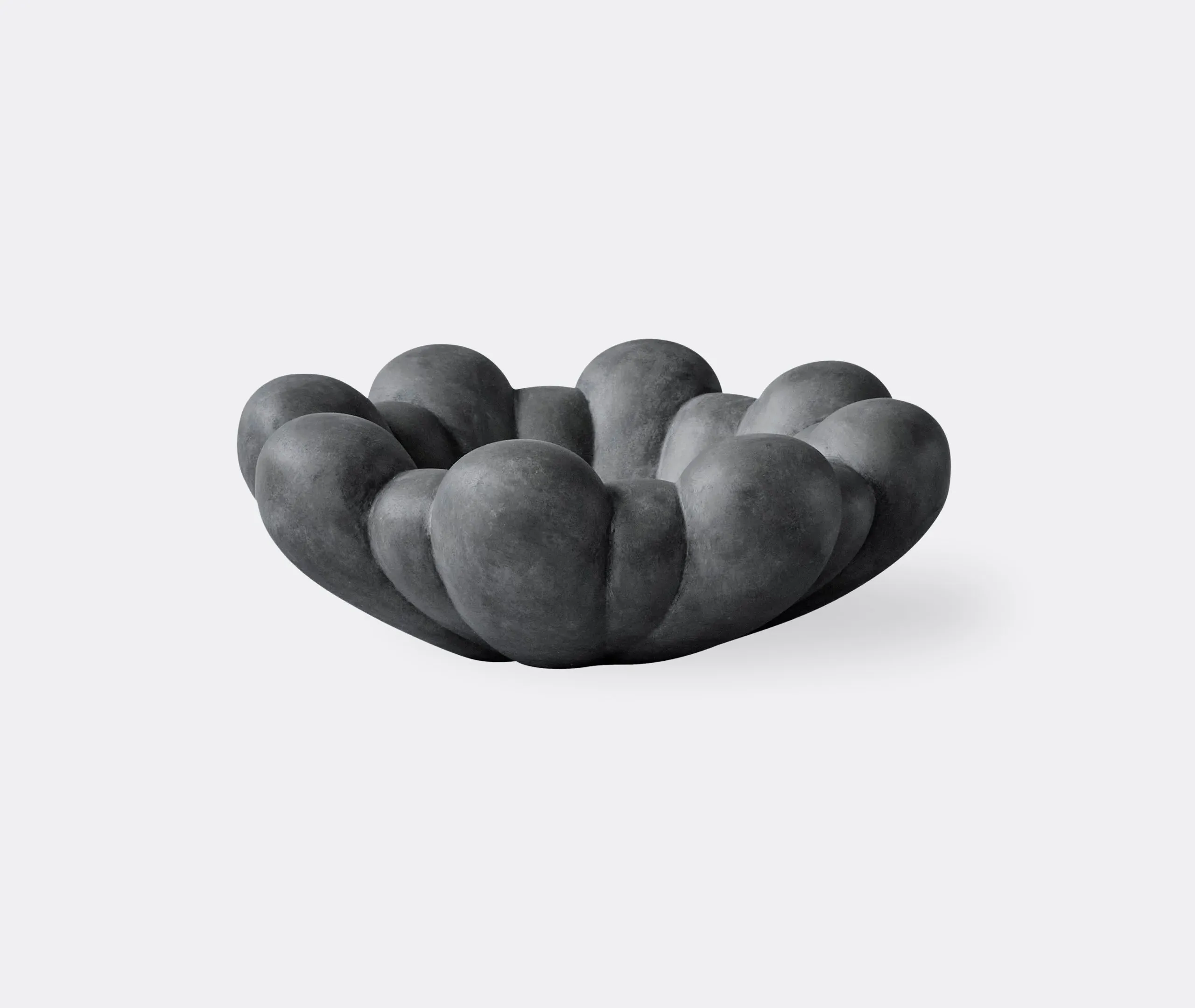 Big Serving Tray Sculptural - Dark Grey, Ceramic image
