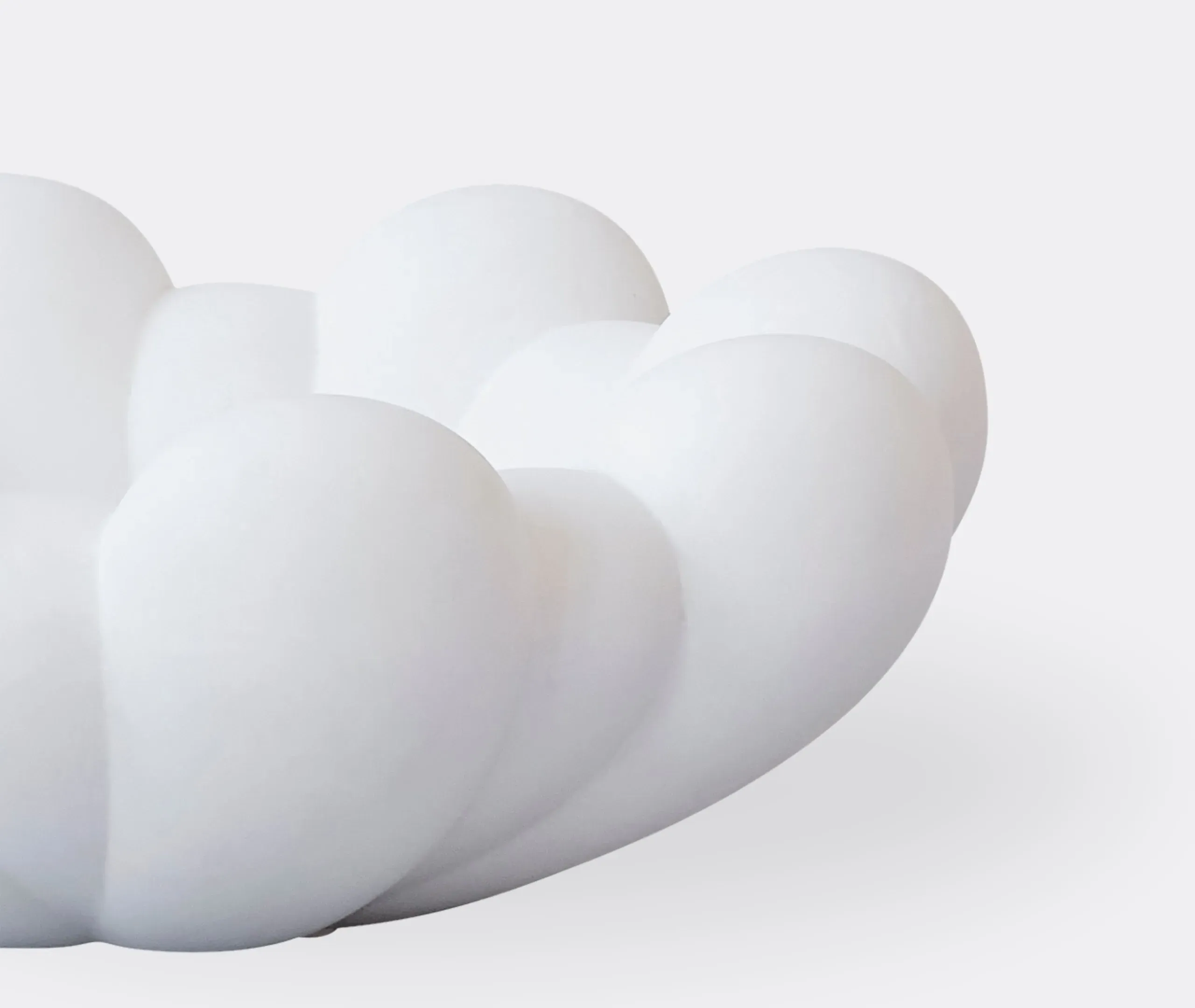 Big Serving Tray Sculptural - White, Ceramic