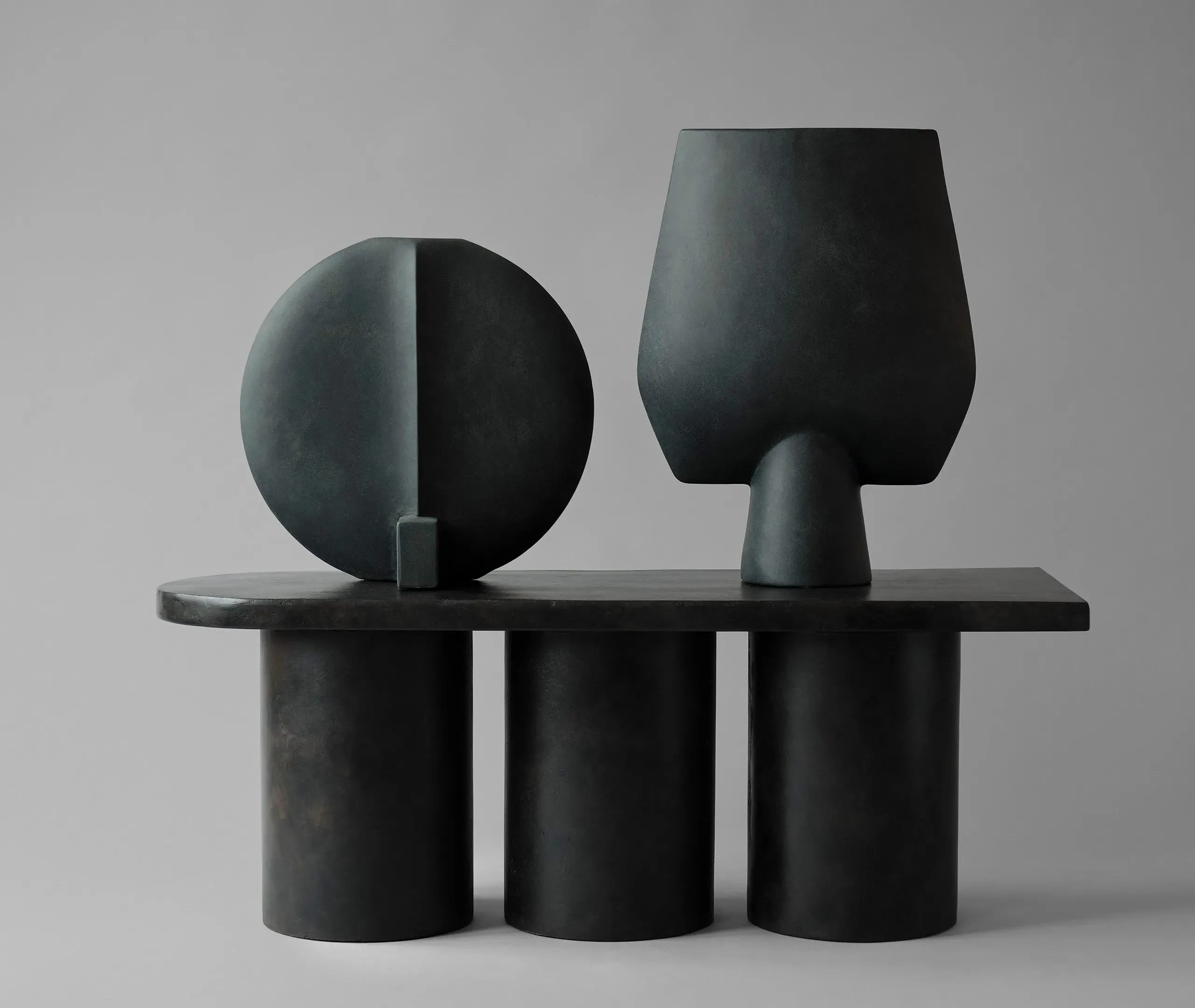 Big Vase Sculptural Design - Black, Ceramic