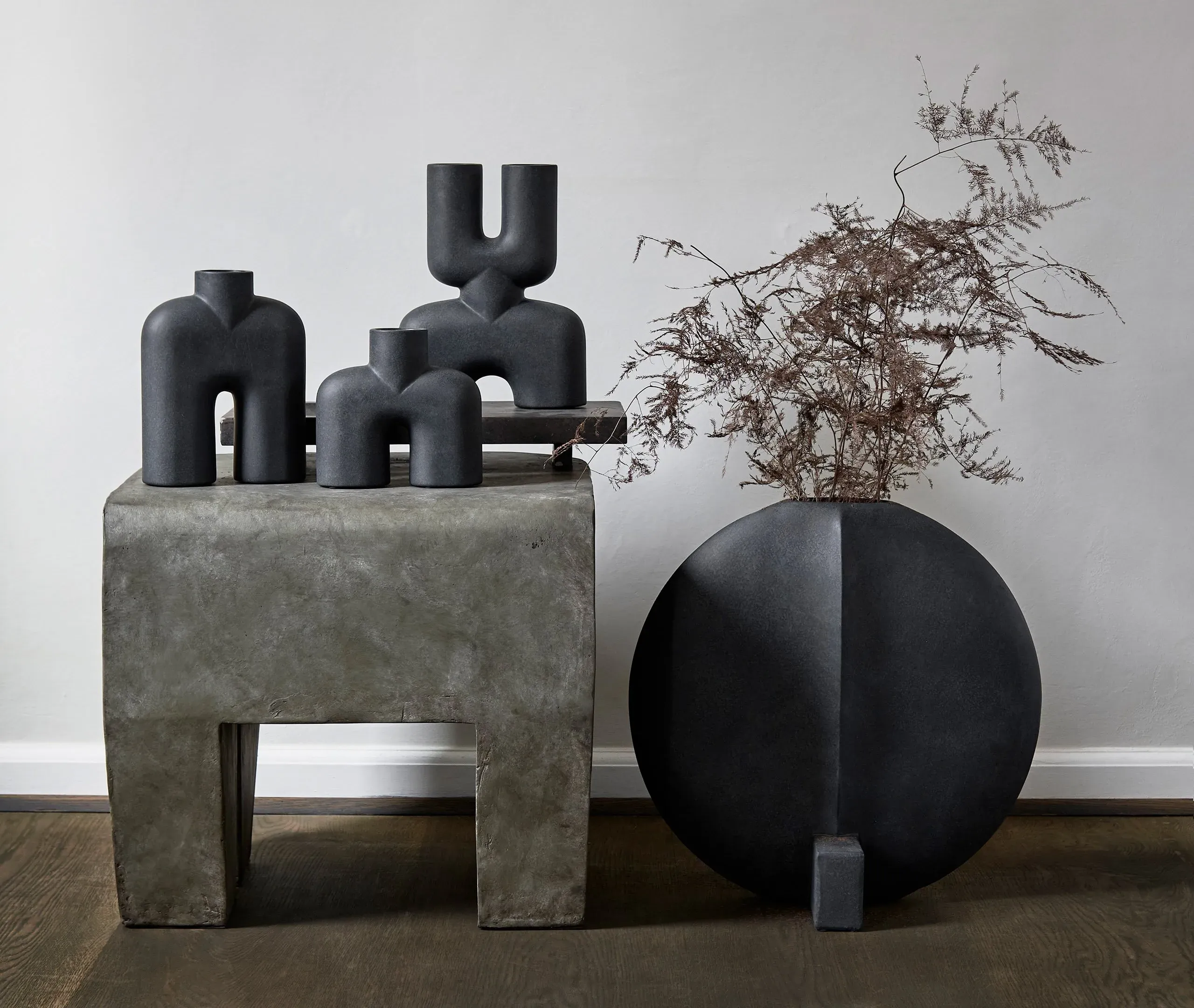 Big Vase Sculptural Design - Coffee, Ceramic