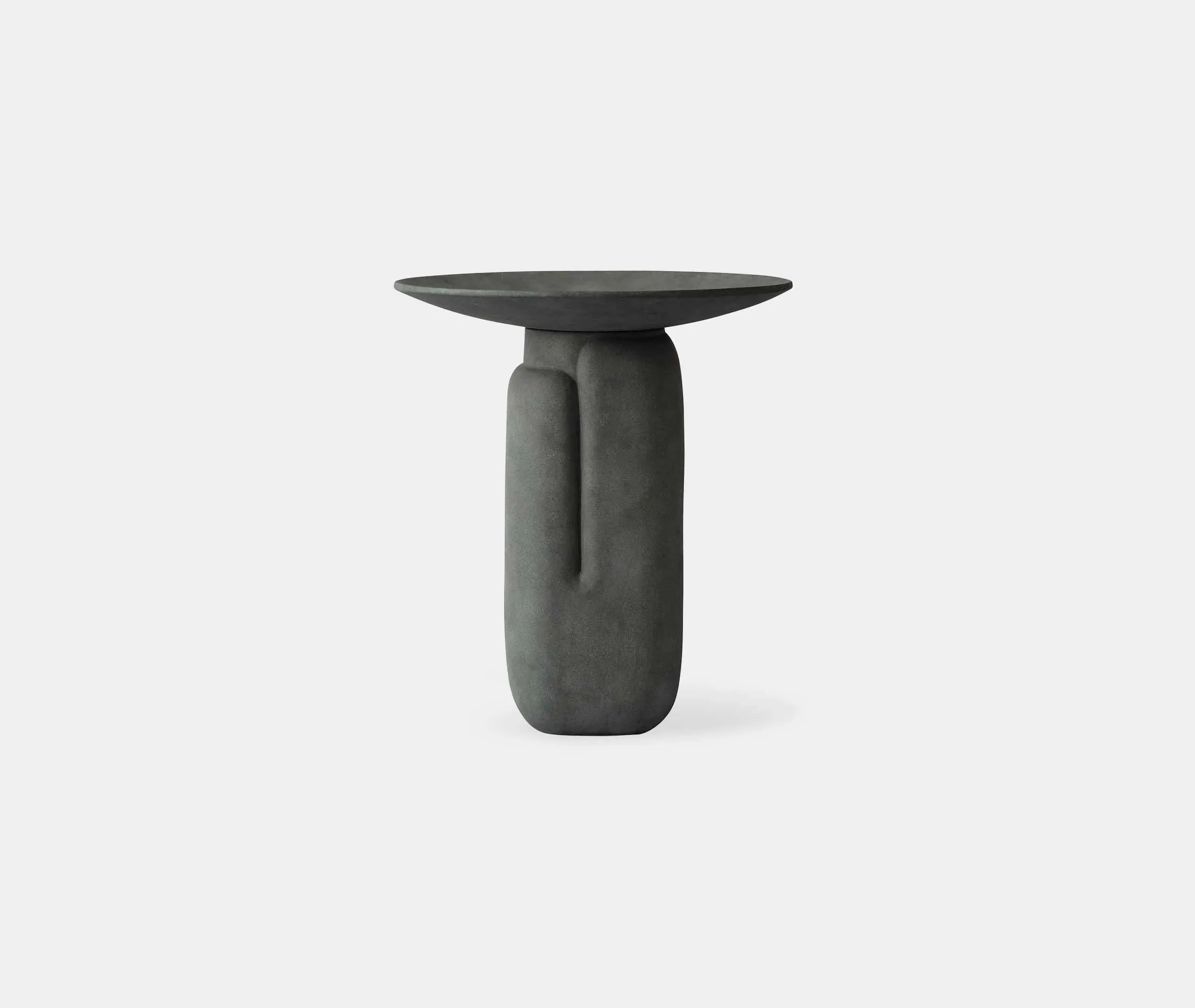 Bourgeon Vase with Platform - Dark Grey, Ceramic