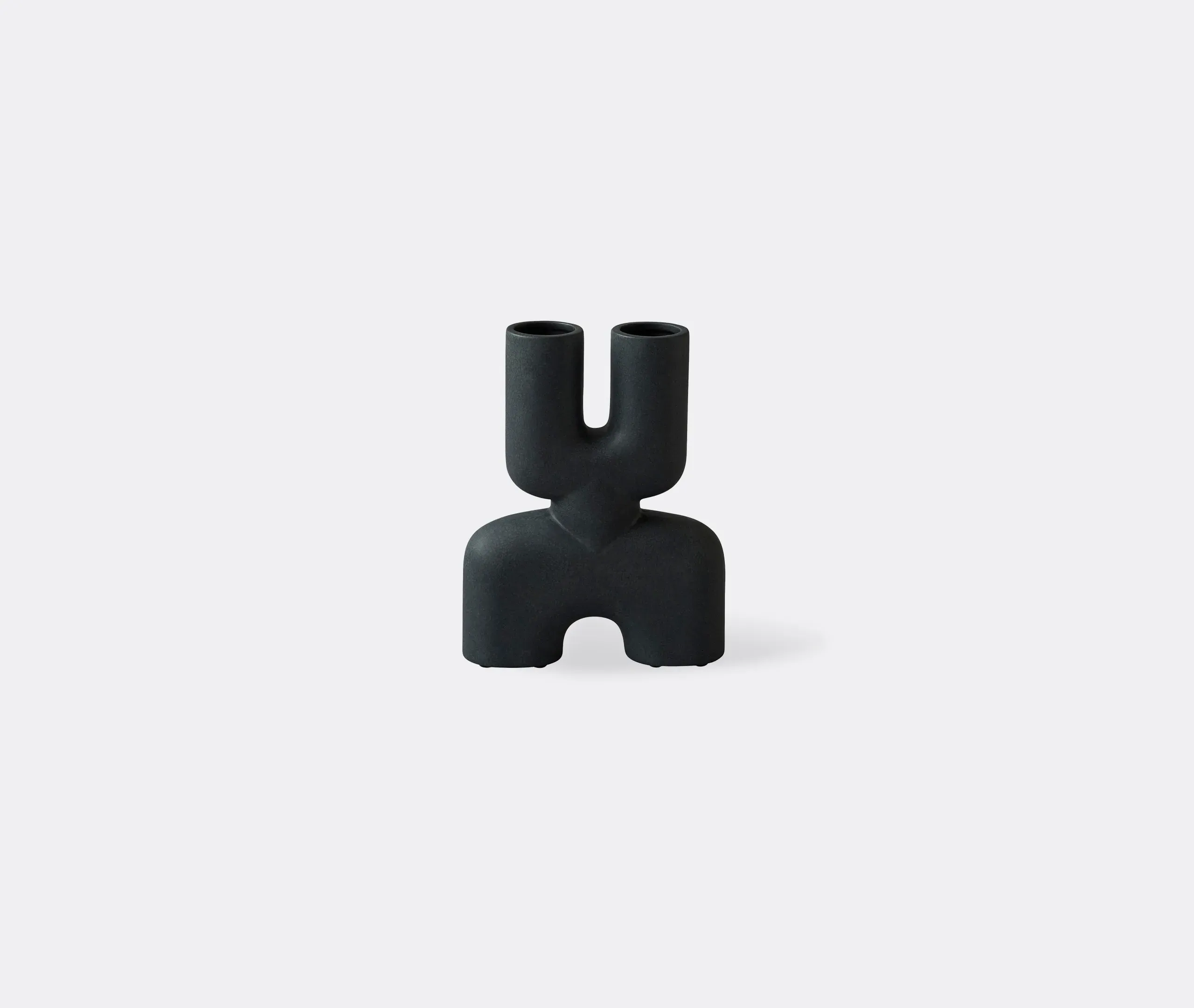 Cobra Double Mini Vase - Black, Ceramic image