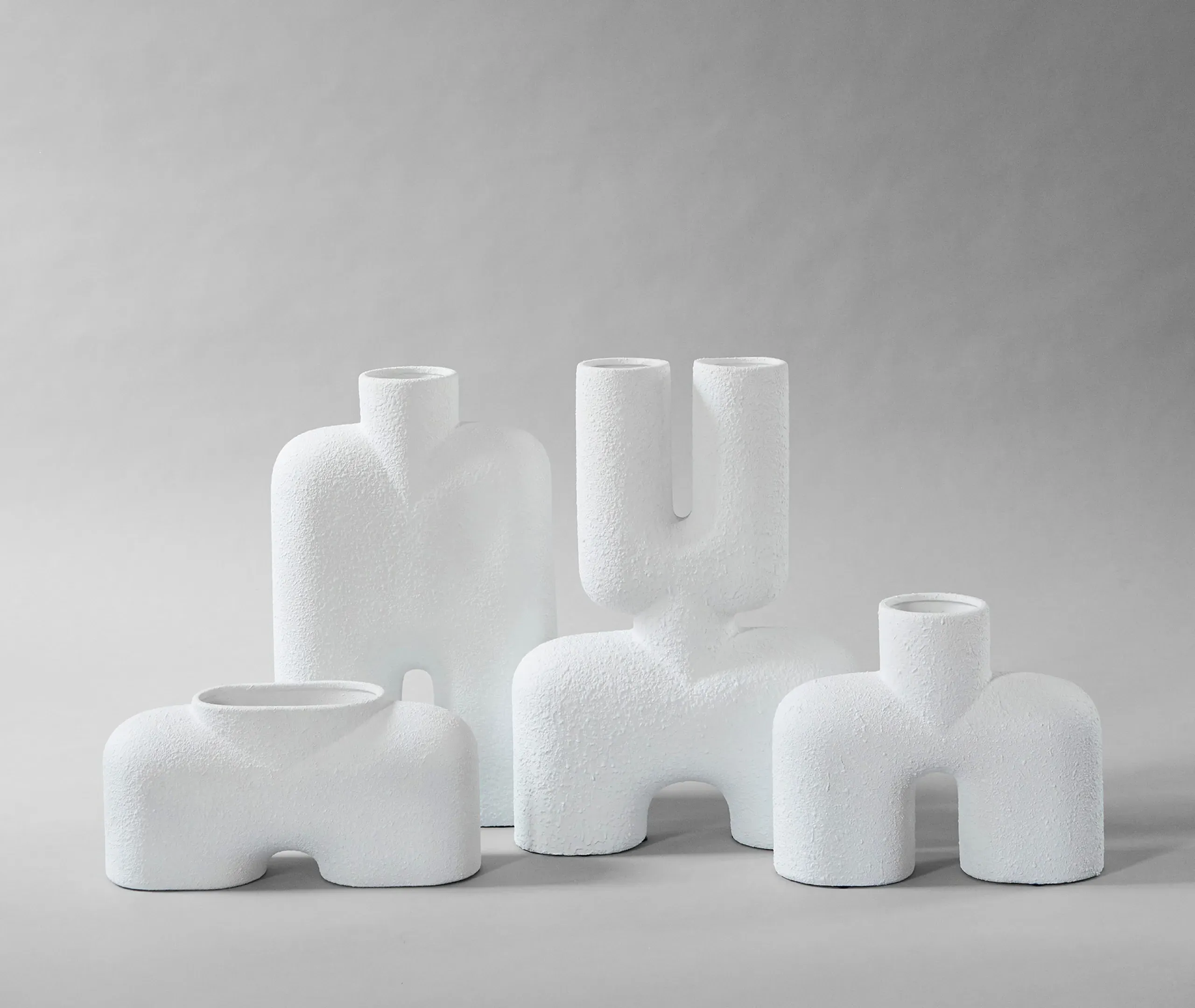 Cobra Fat Medium Vase - Bubble White, Ceramic