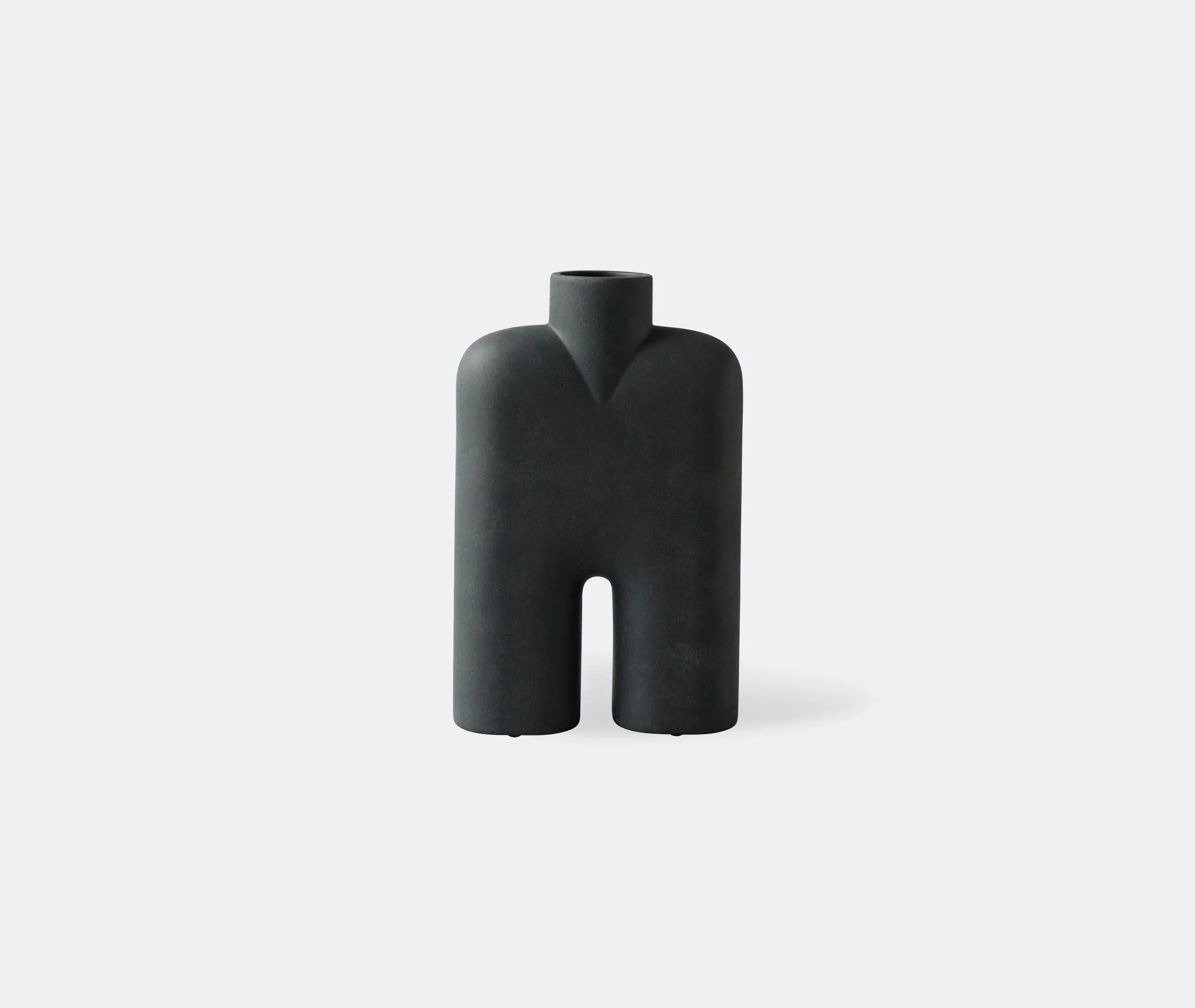 Cobra Tall Hexa Vase - Black, Ceramic
