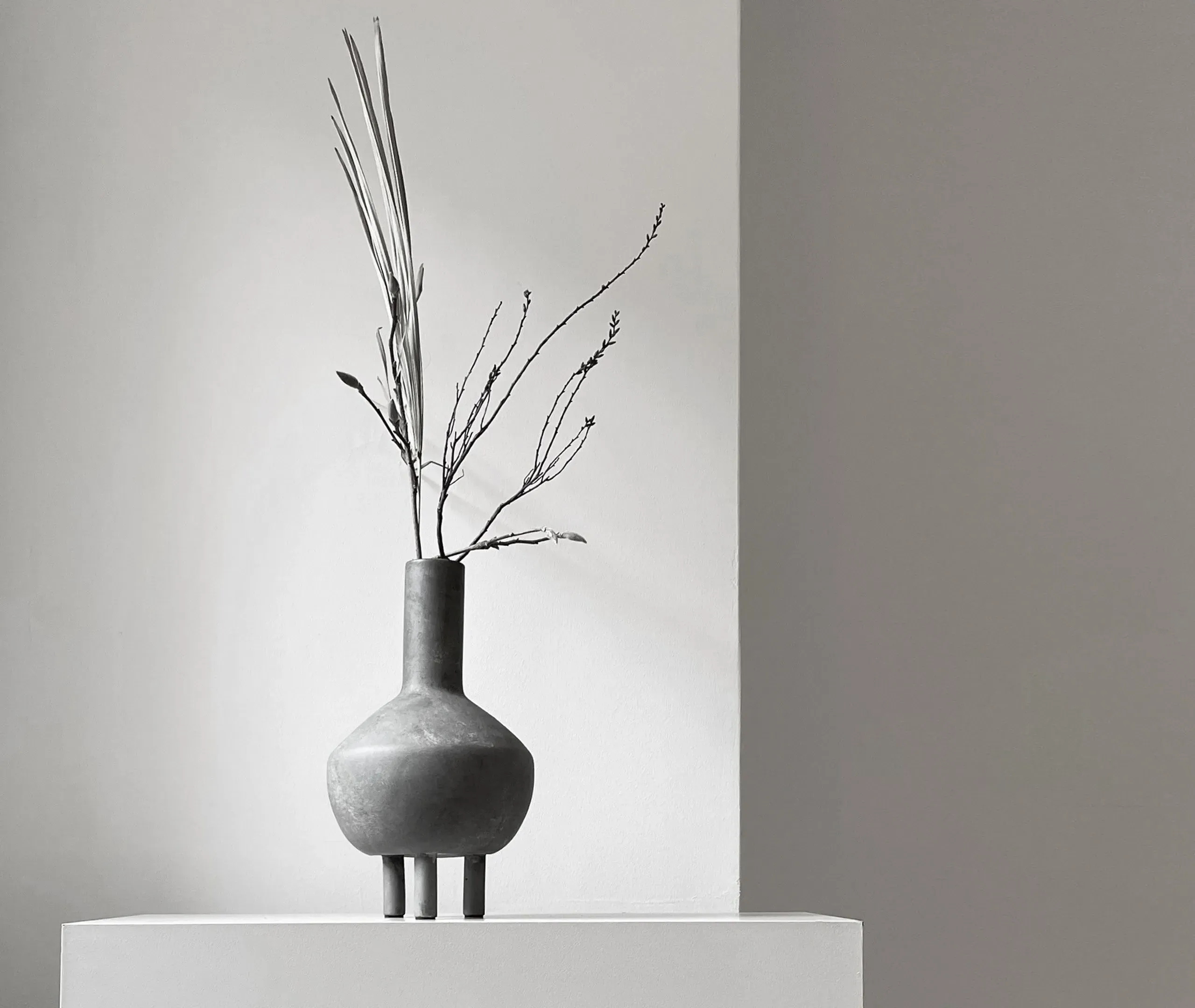 Duck Vase - Dark Grey, Hand Glazed Ceramic