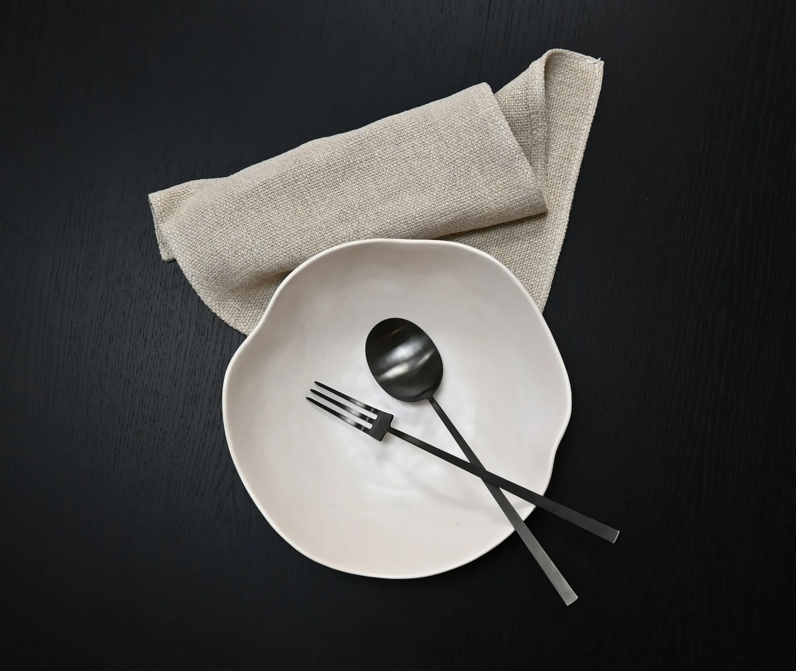 Kogei Salad Servers - Black, Steel