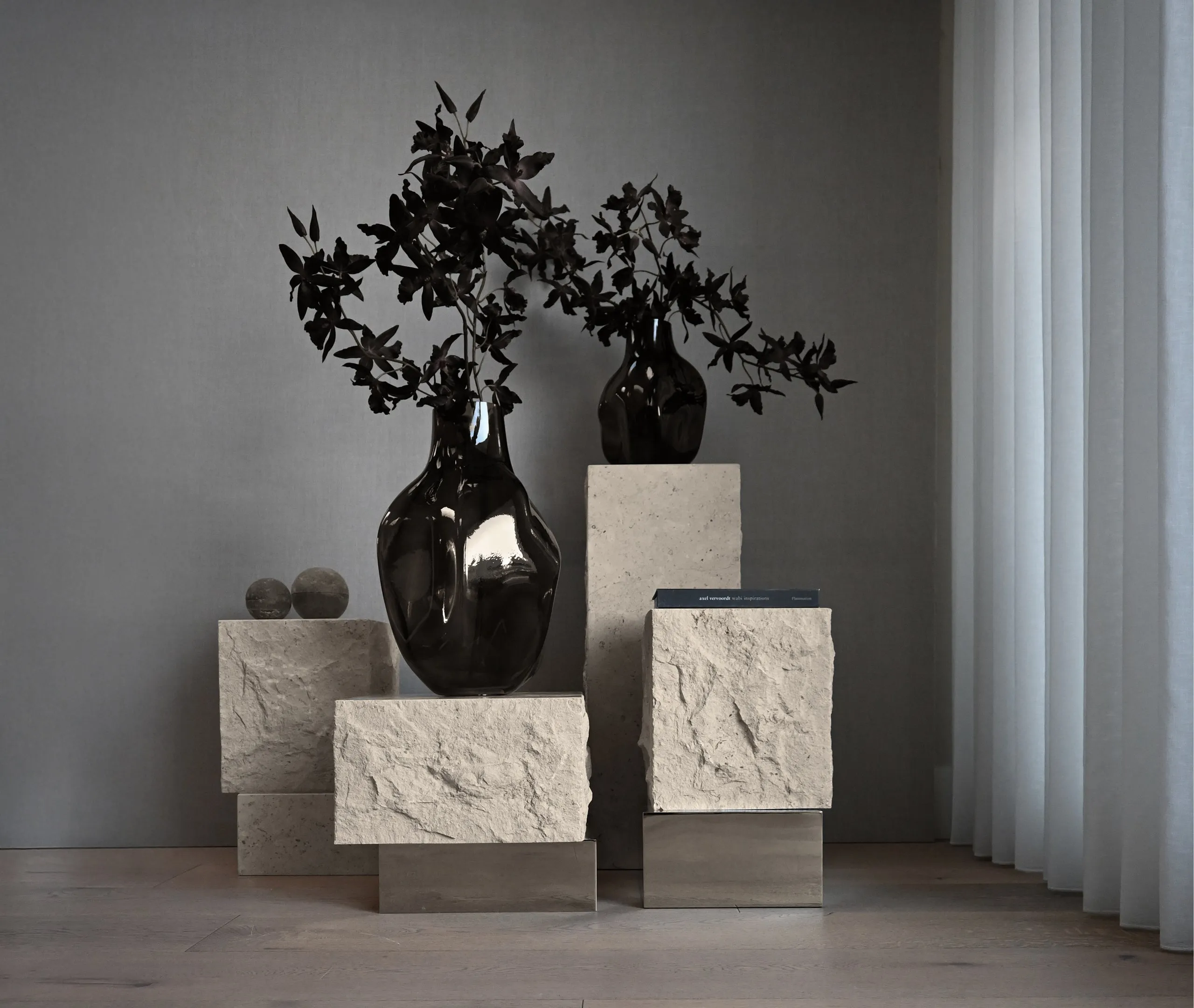 Large Bakku Vase - Smoked Forest, Glass