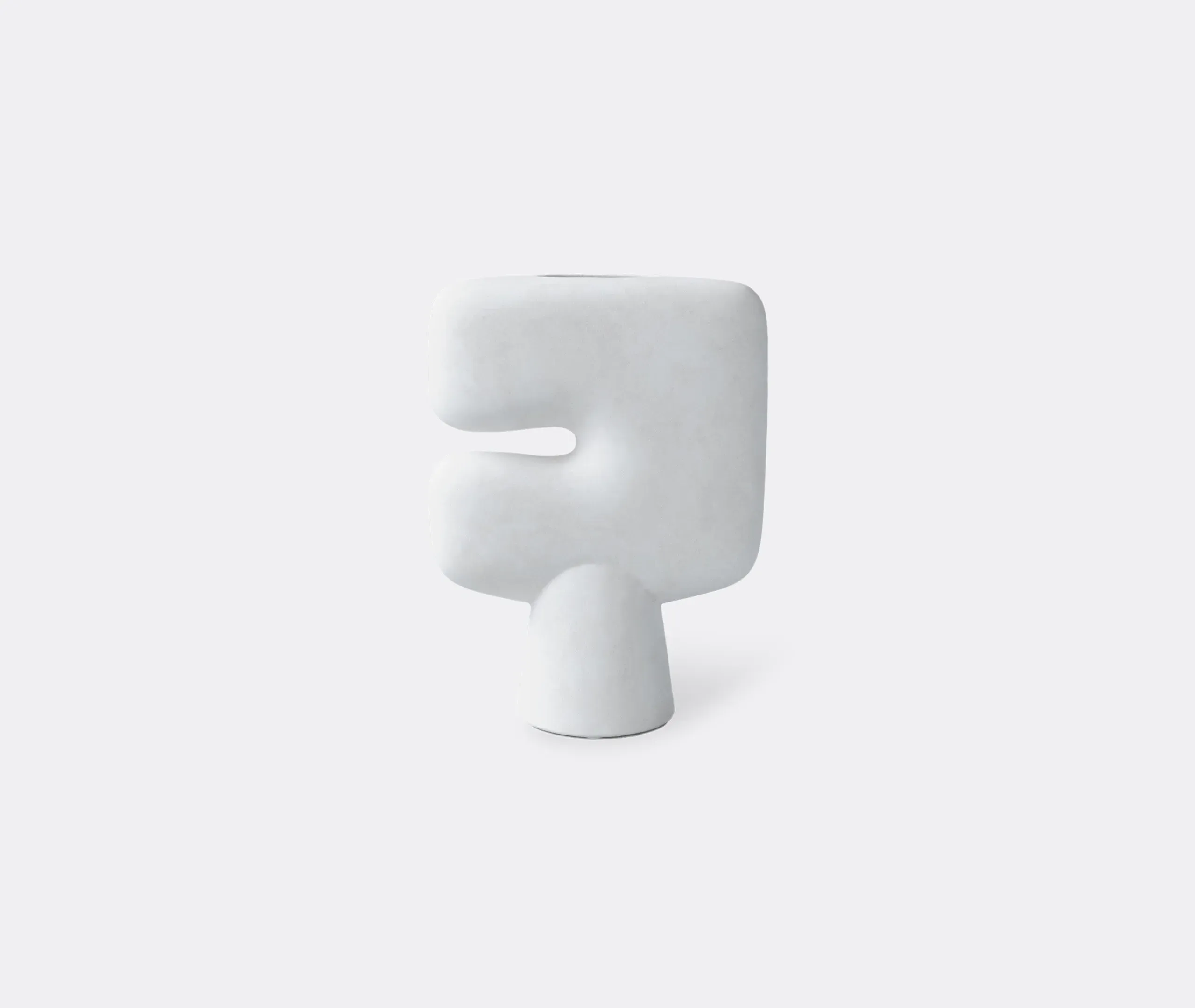Large Tribal Vase with Hand Glaze - White, Ceramic