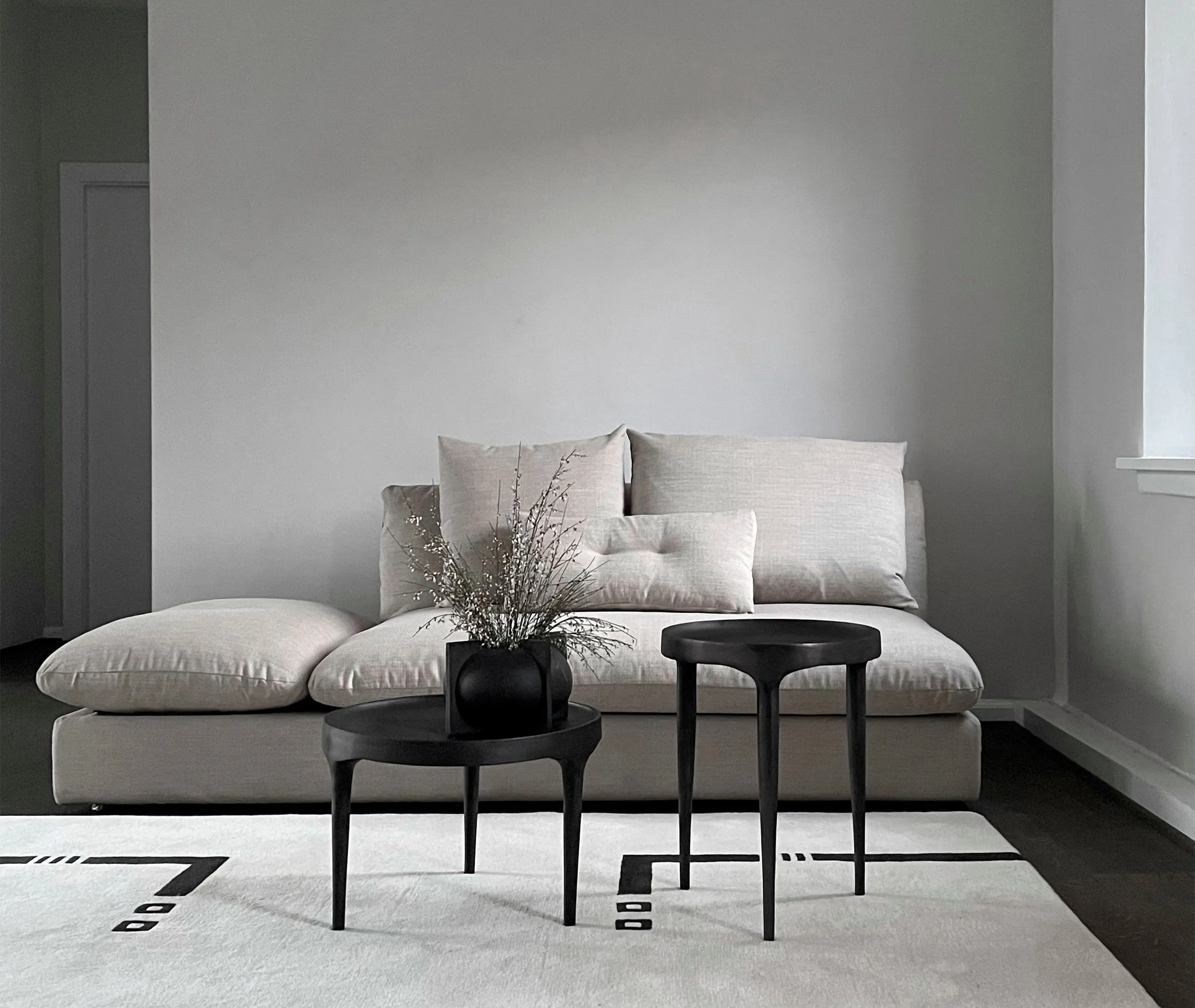 Low Coffee Table - Brown, Cast Iron
