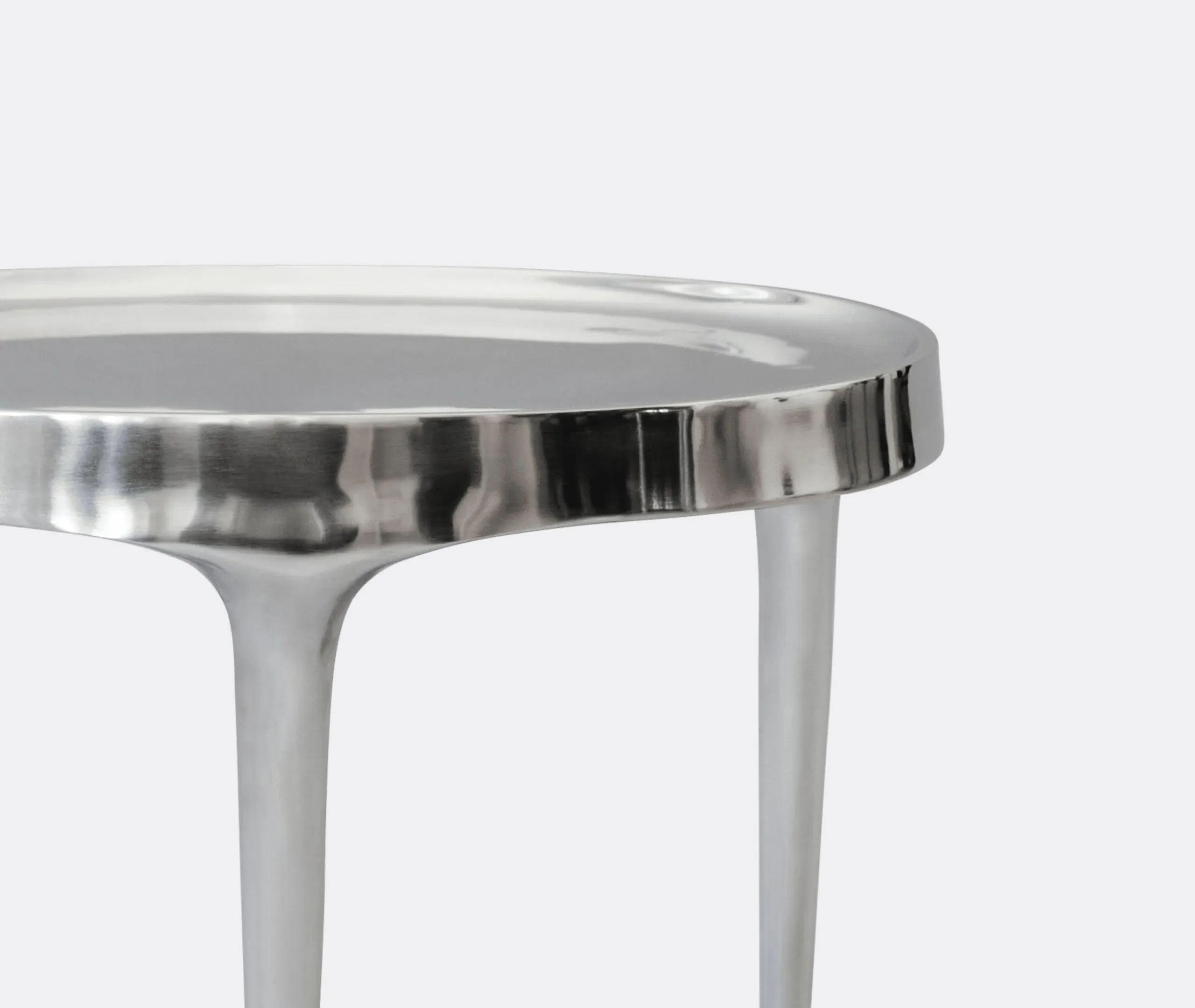 Low Coffee Table - Chrome, Cast Aluminum