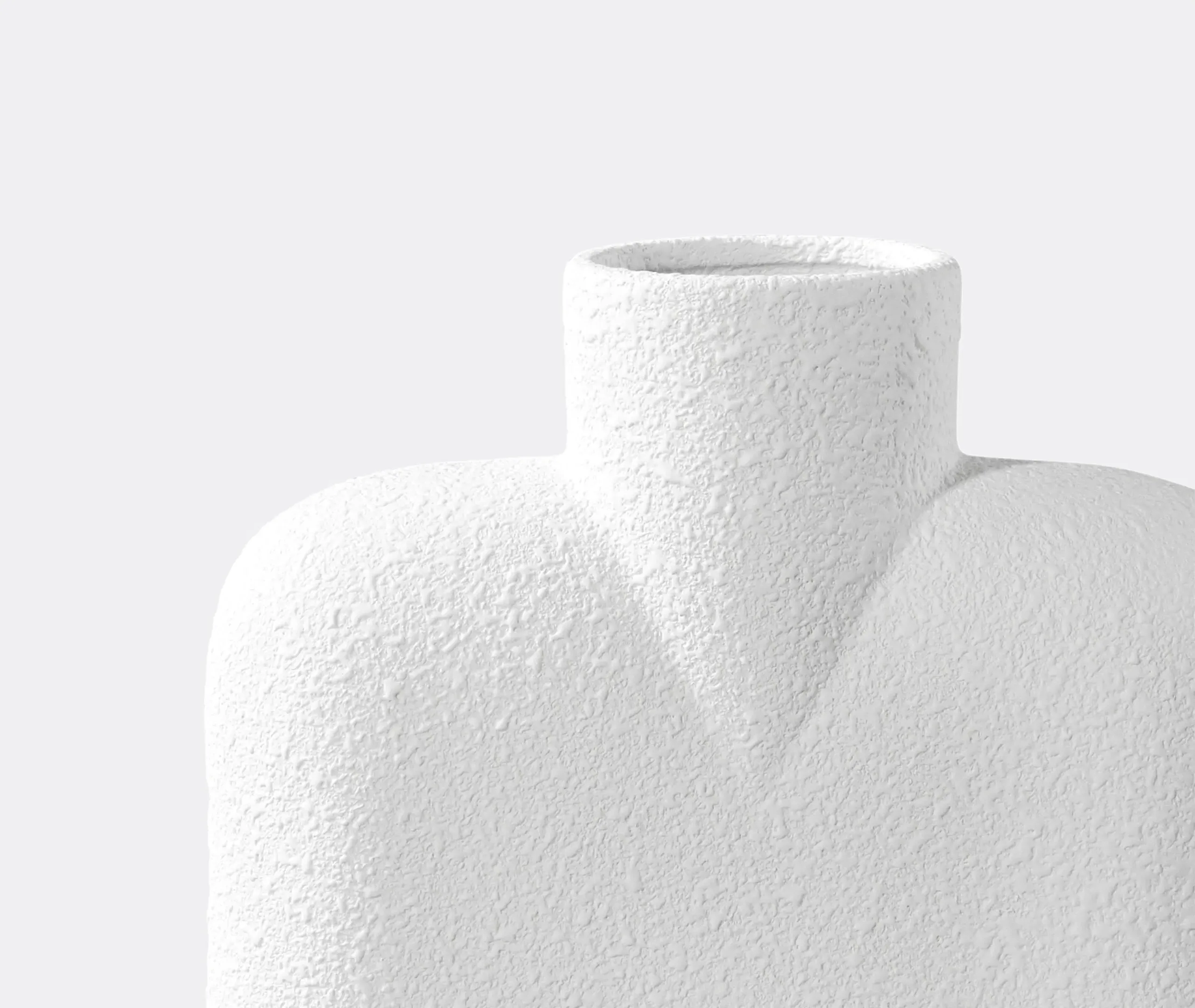 Medium Cobra Tall Vase - White, Ceramic