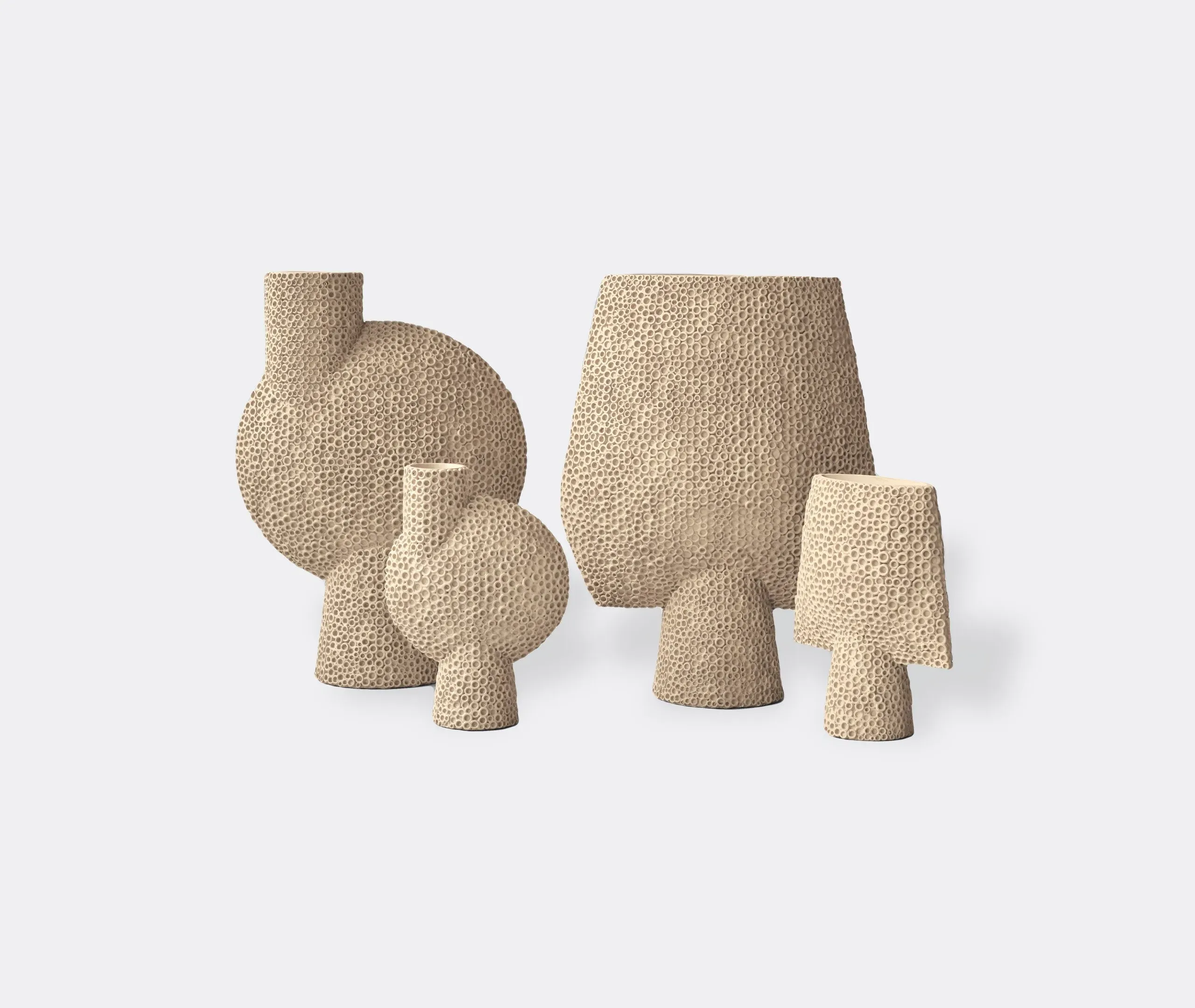 Medium Sphere Shisen Vase - Sand, Ceramic
