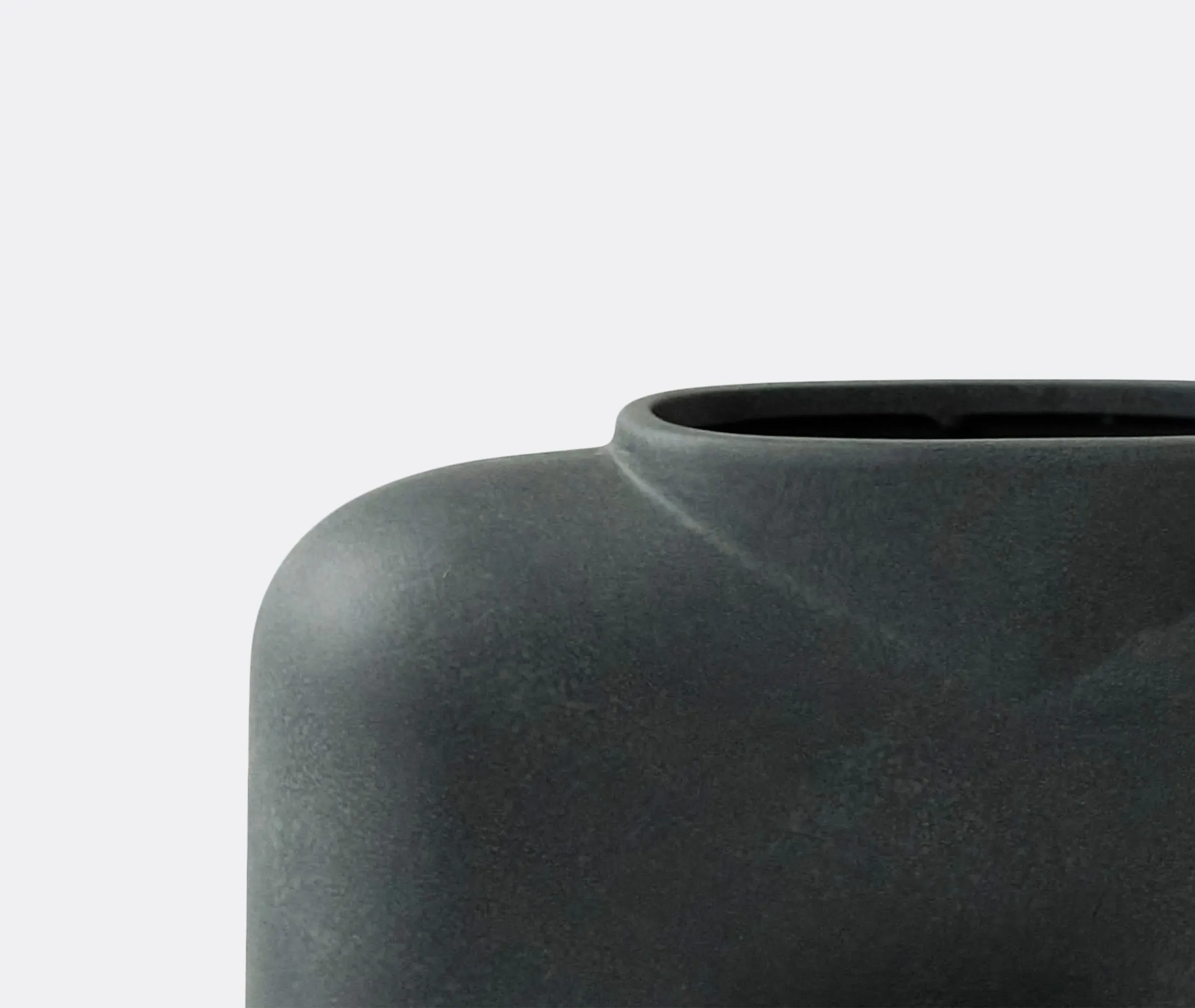 Medium Vase with Curved Design - Black, Ceramic