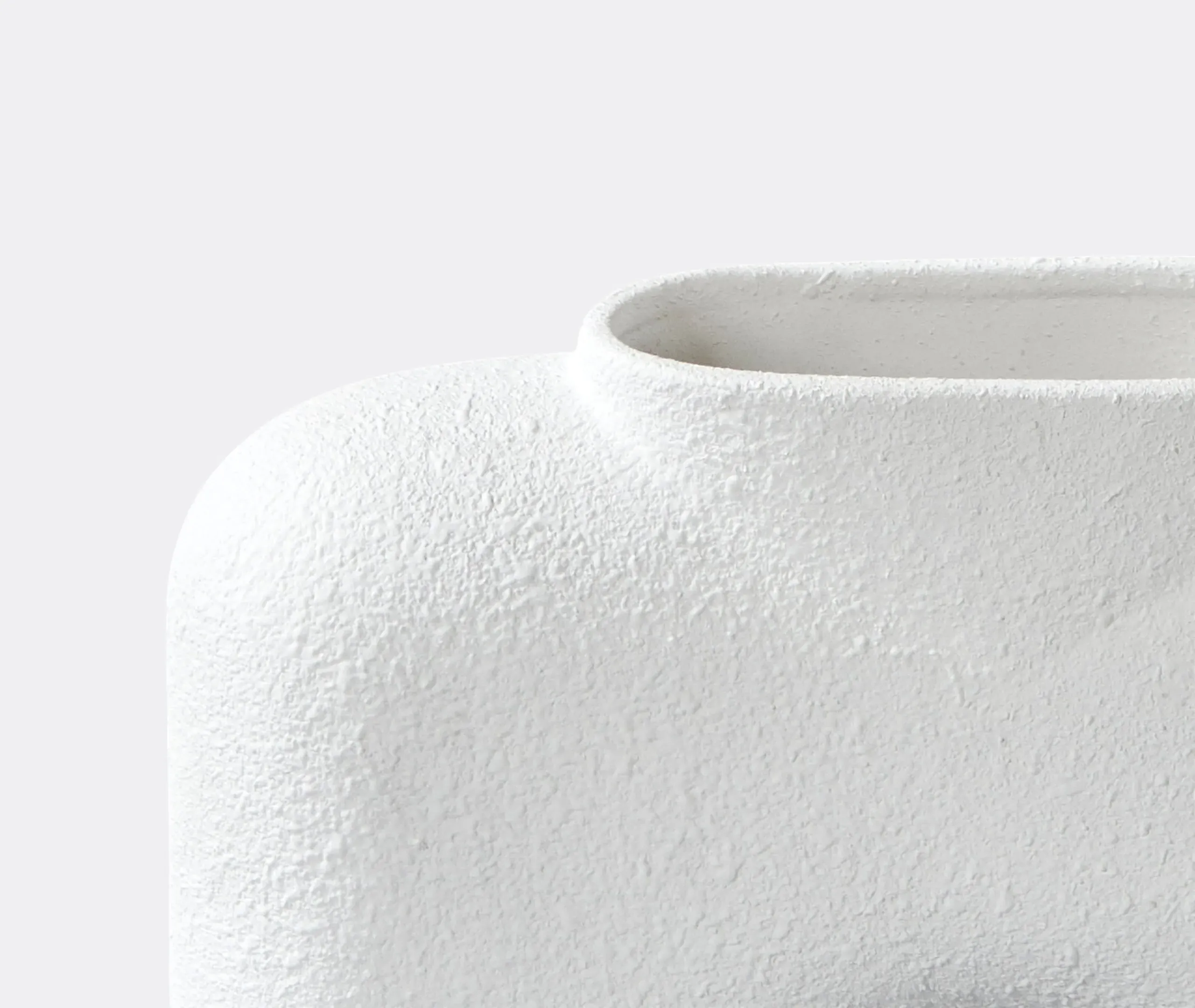 Medium Vase with Curved Design - White, Ceramic