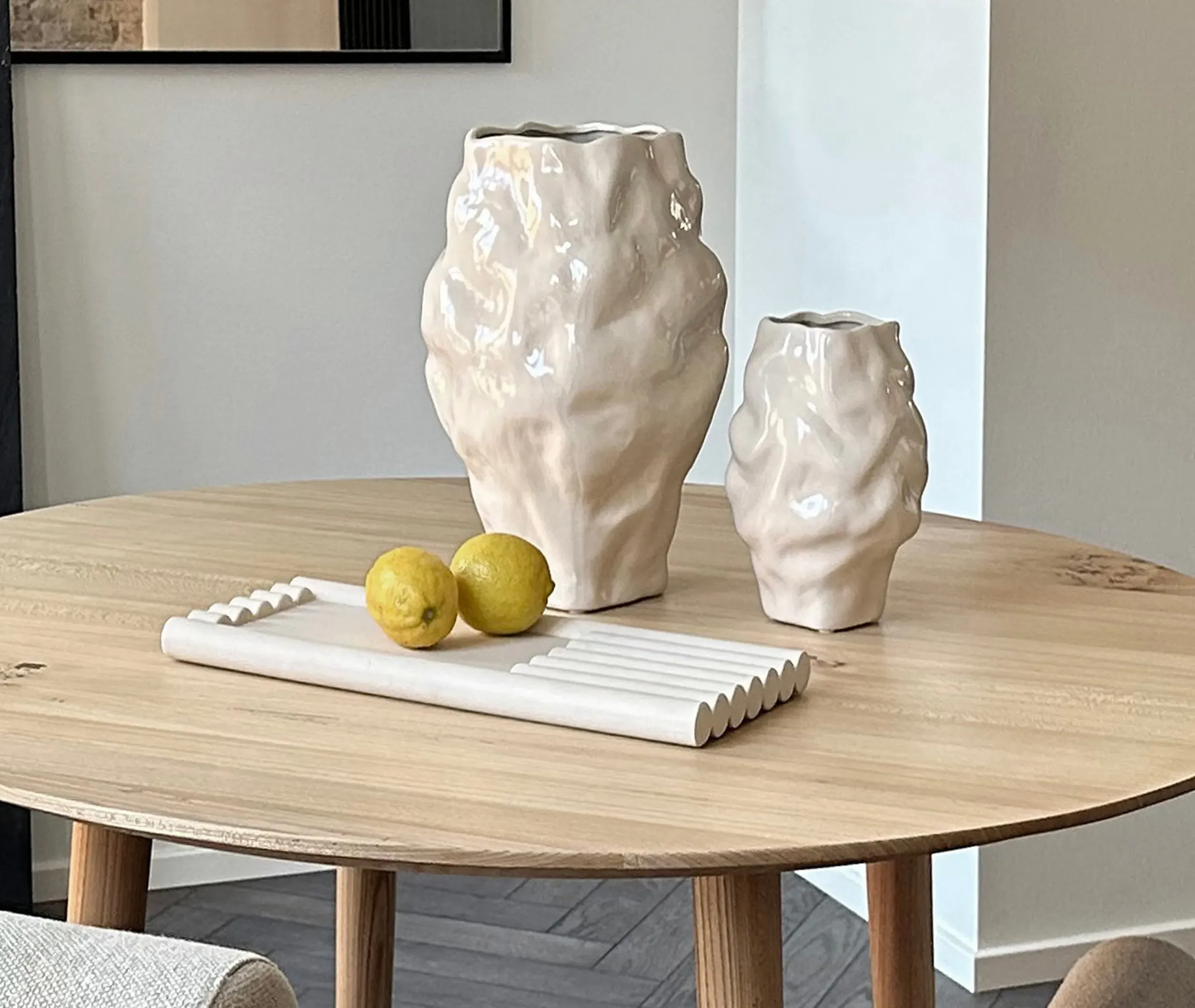 Medium Vase with Organic Shape - Birch, Ceramic