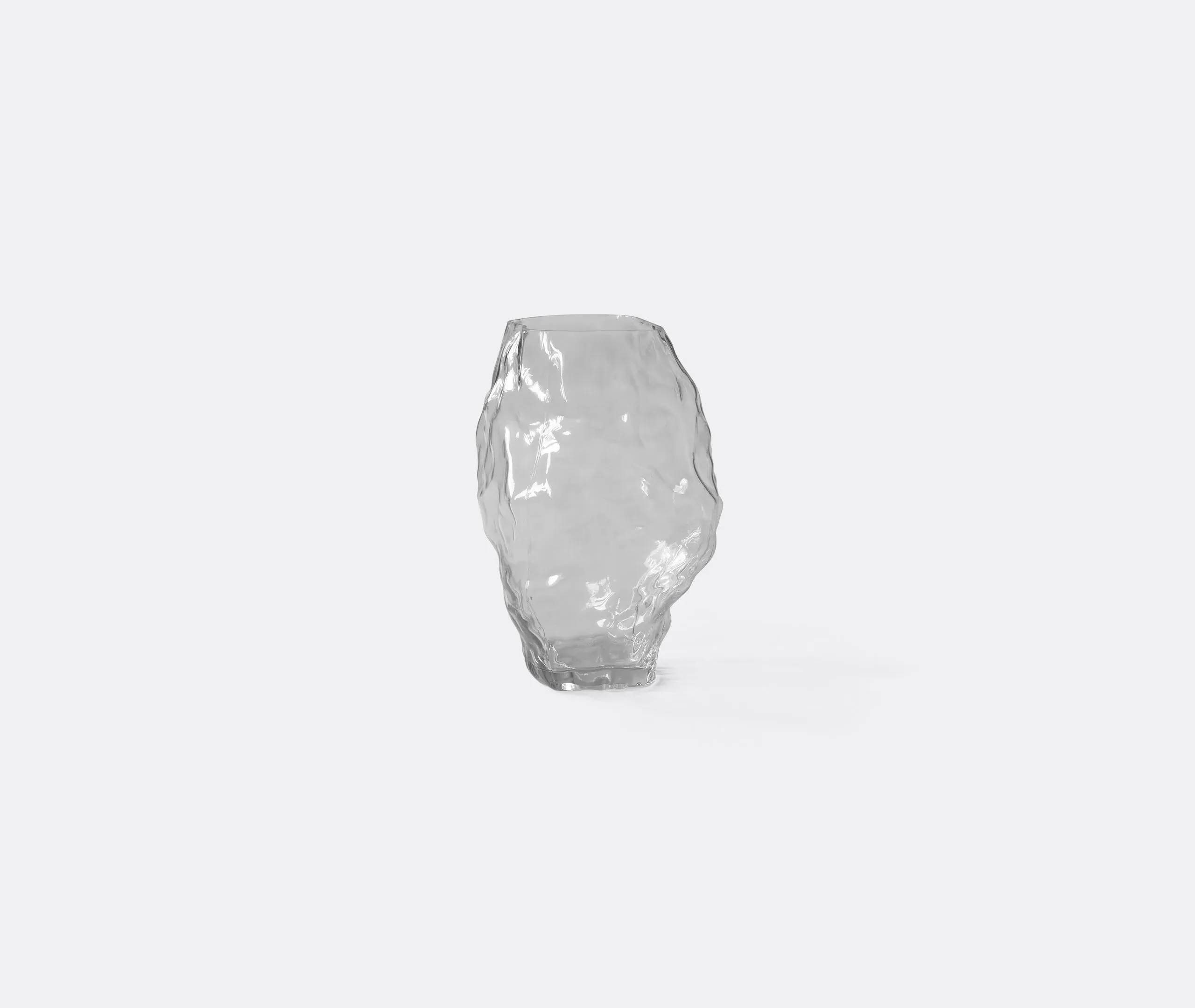 Medium Vase with Organic Shape - Clear, Glass