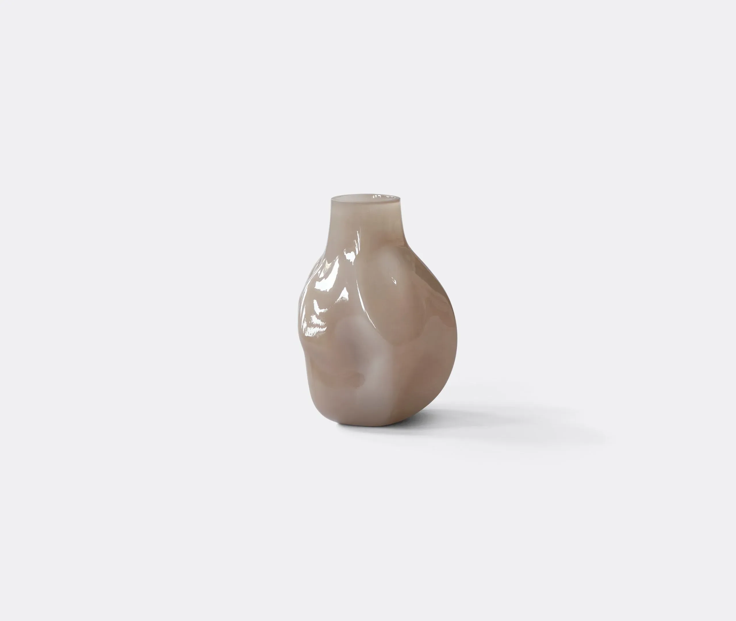 Medium Vase with Organic Shape - Smoked Desert, Glass