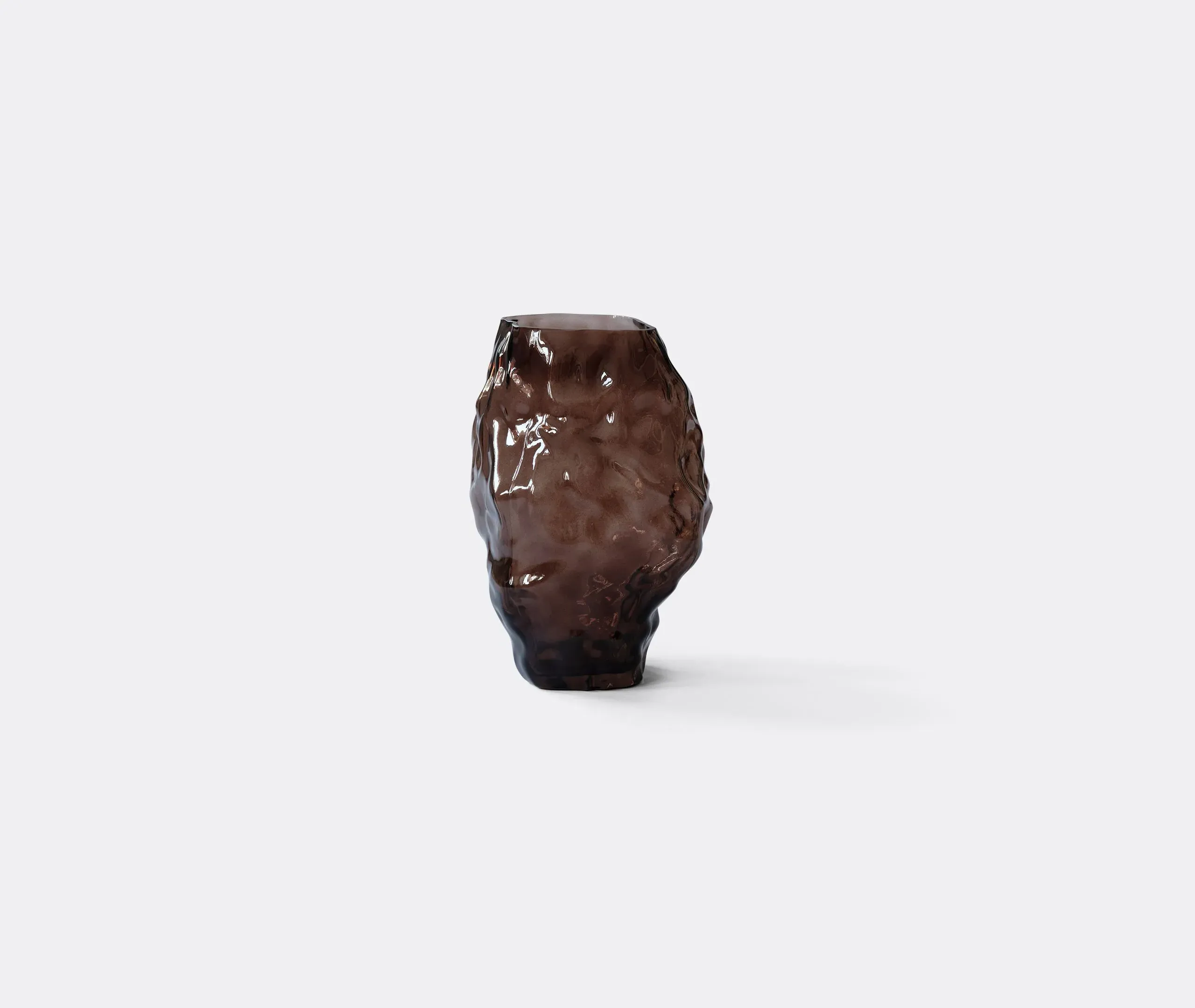 Medium Vase with Organic Shape - Smoked Forest, Glass