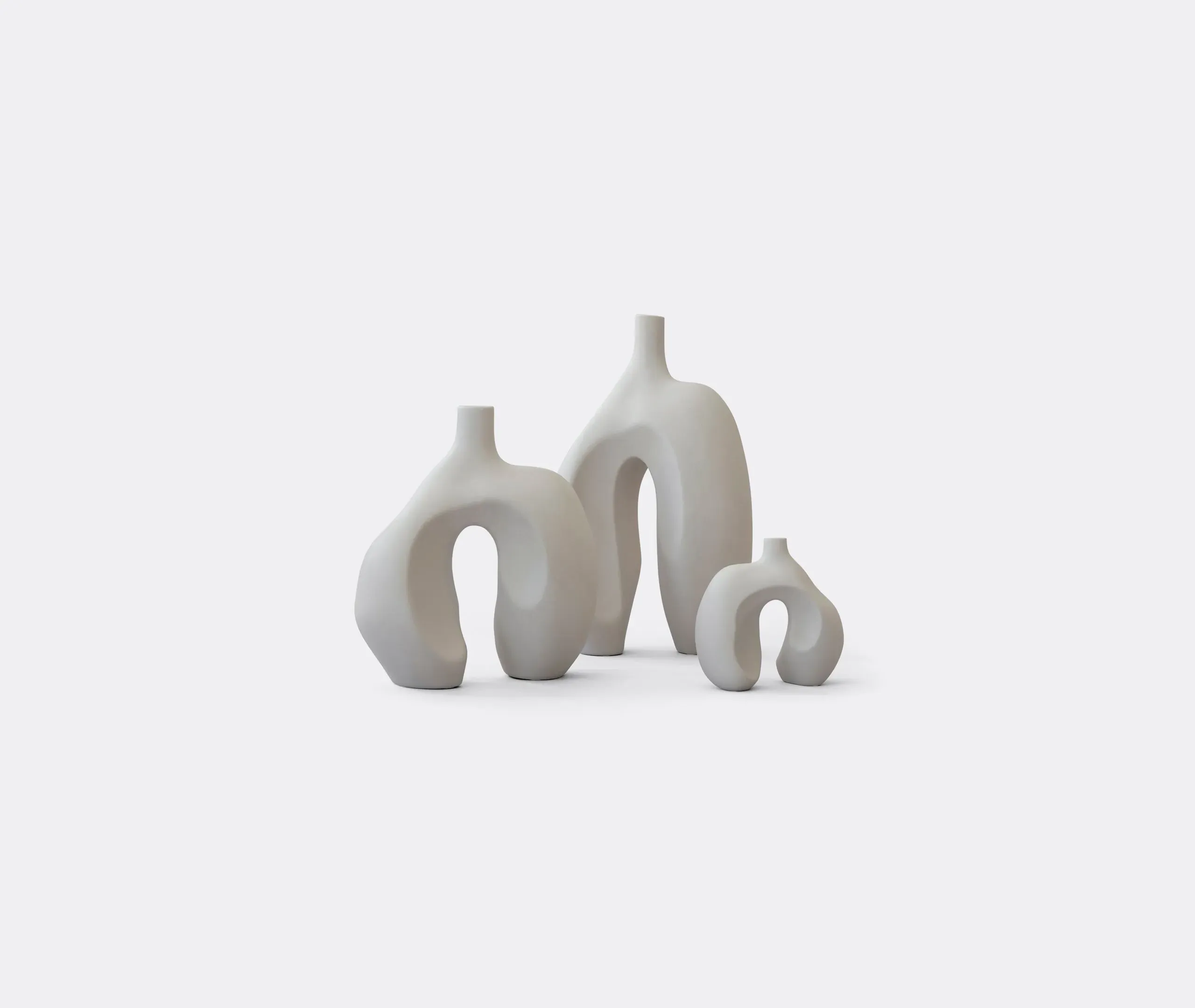 Medium Vase with Sculptural Legs - Birch, Ceramic
