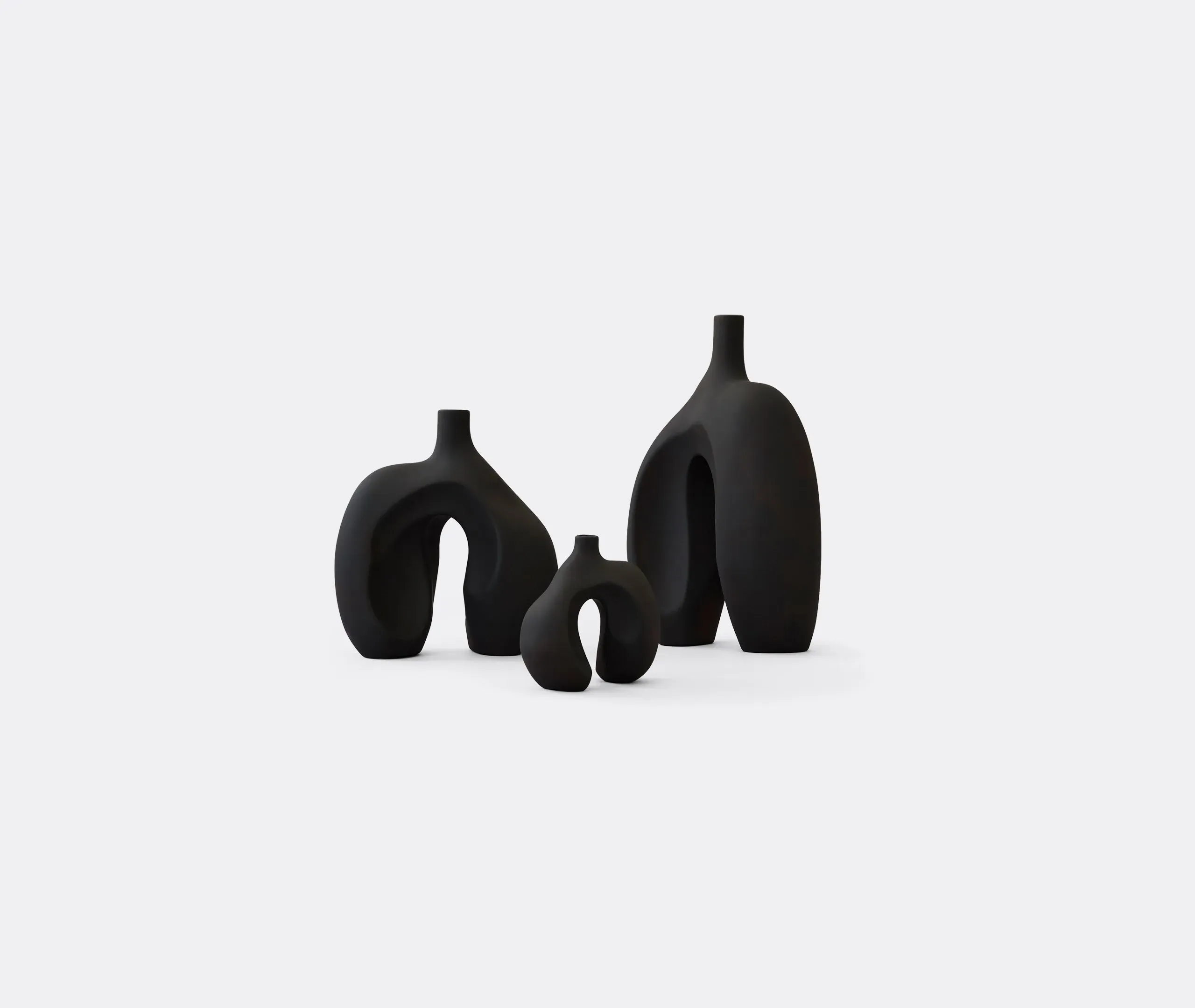 Medium Vase with Sculptural Legs - Coffee, Ceramic