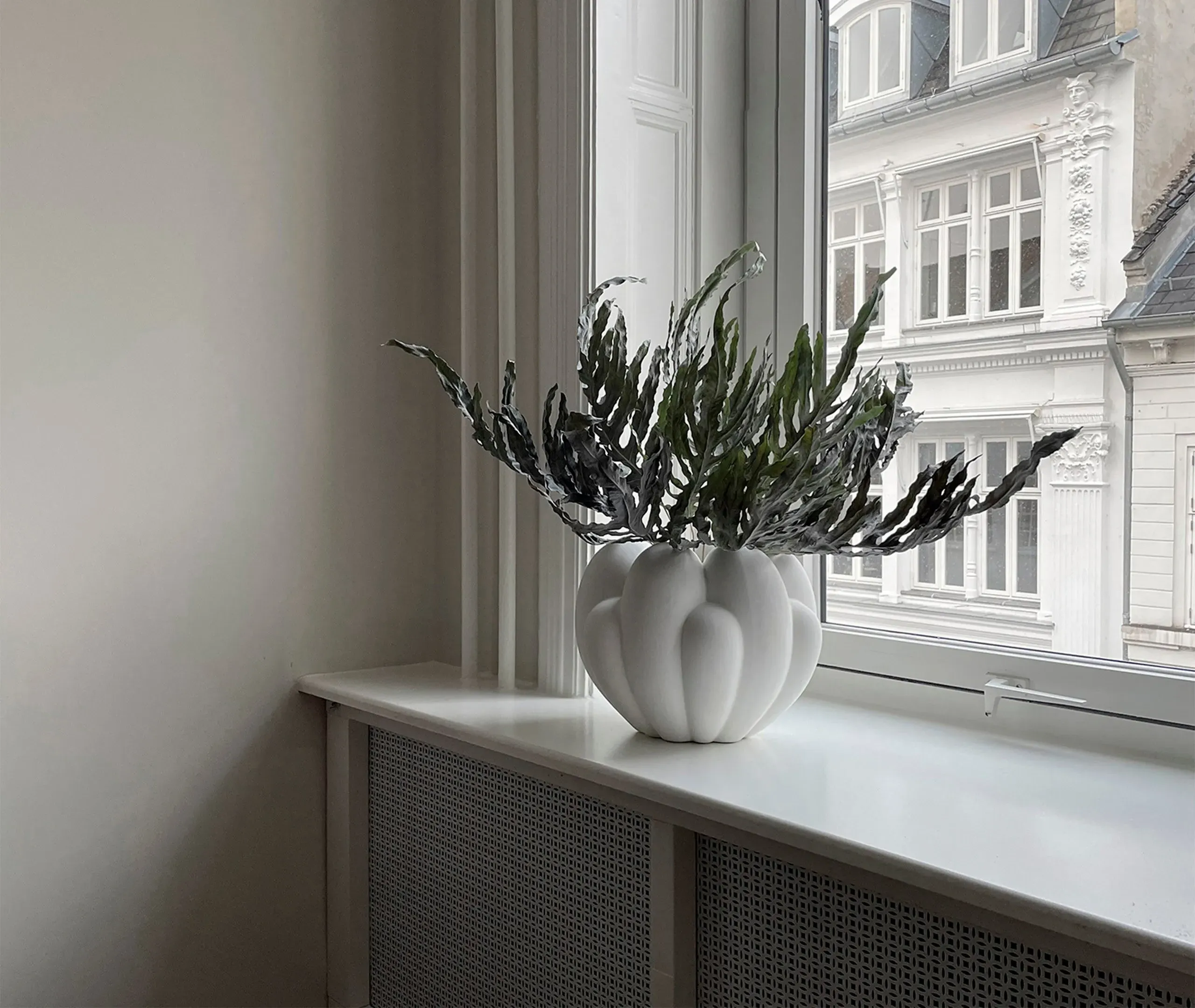 Mini Sculptural Vase - White, Concrete