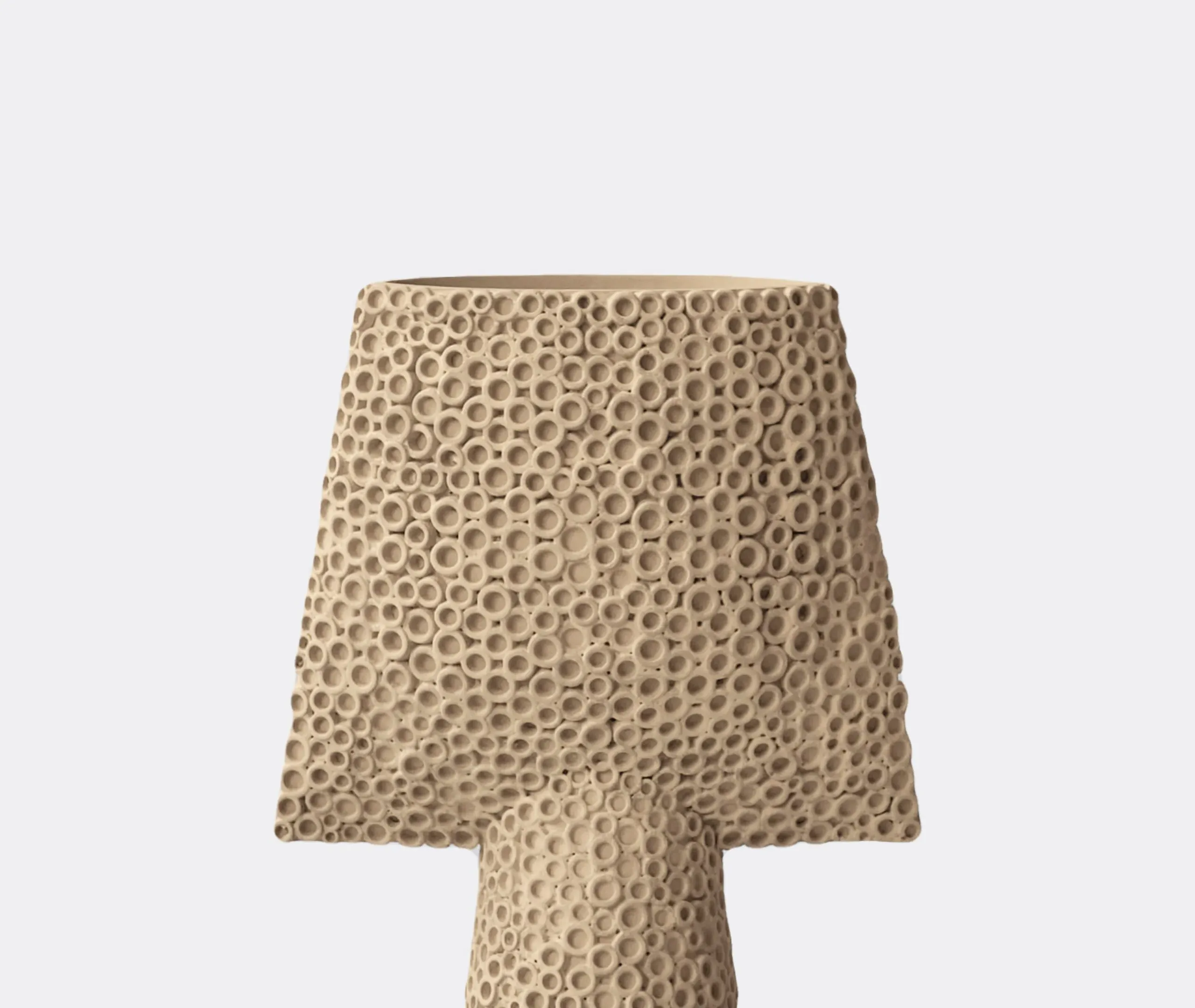 Mini Square Vase with Textured Surface - Sand, Ceramic