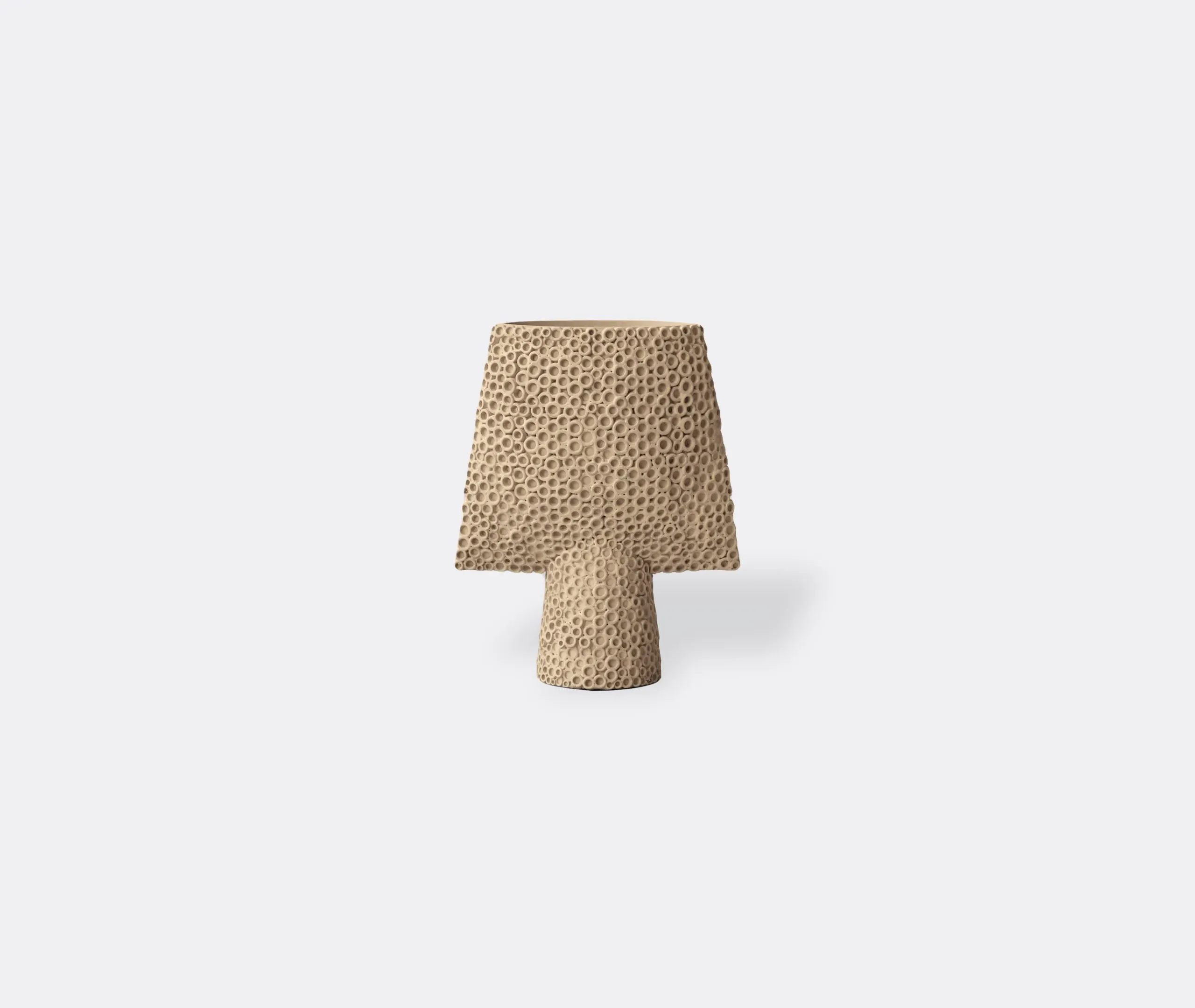 Mini Square Vase with Textured Surface - Sand, Ceramic