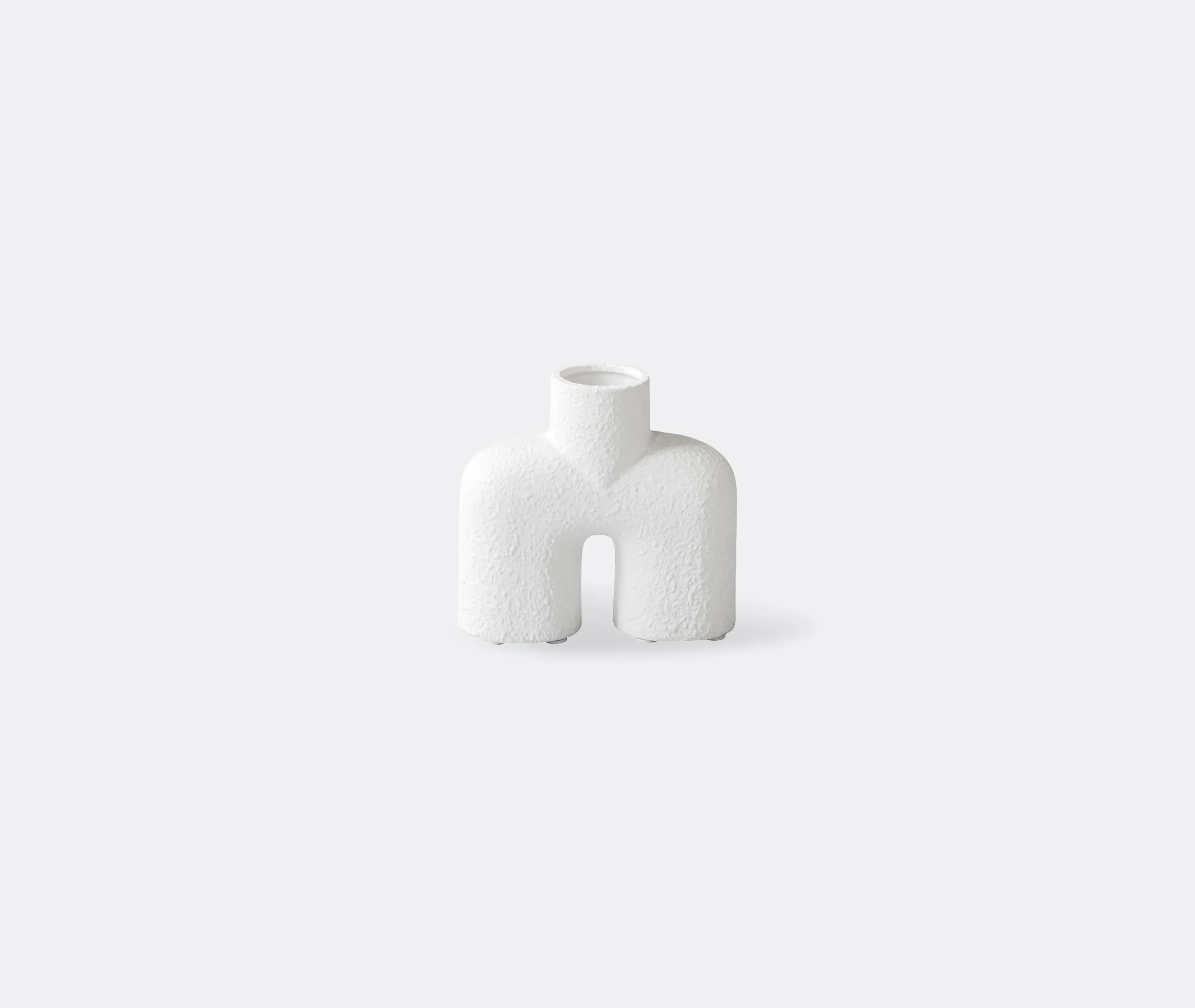 Mini Vase with Curved Design - White, Ceramic image