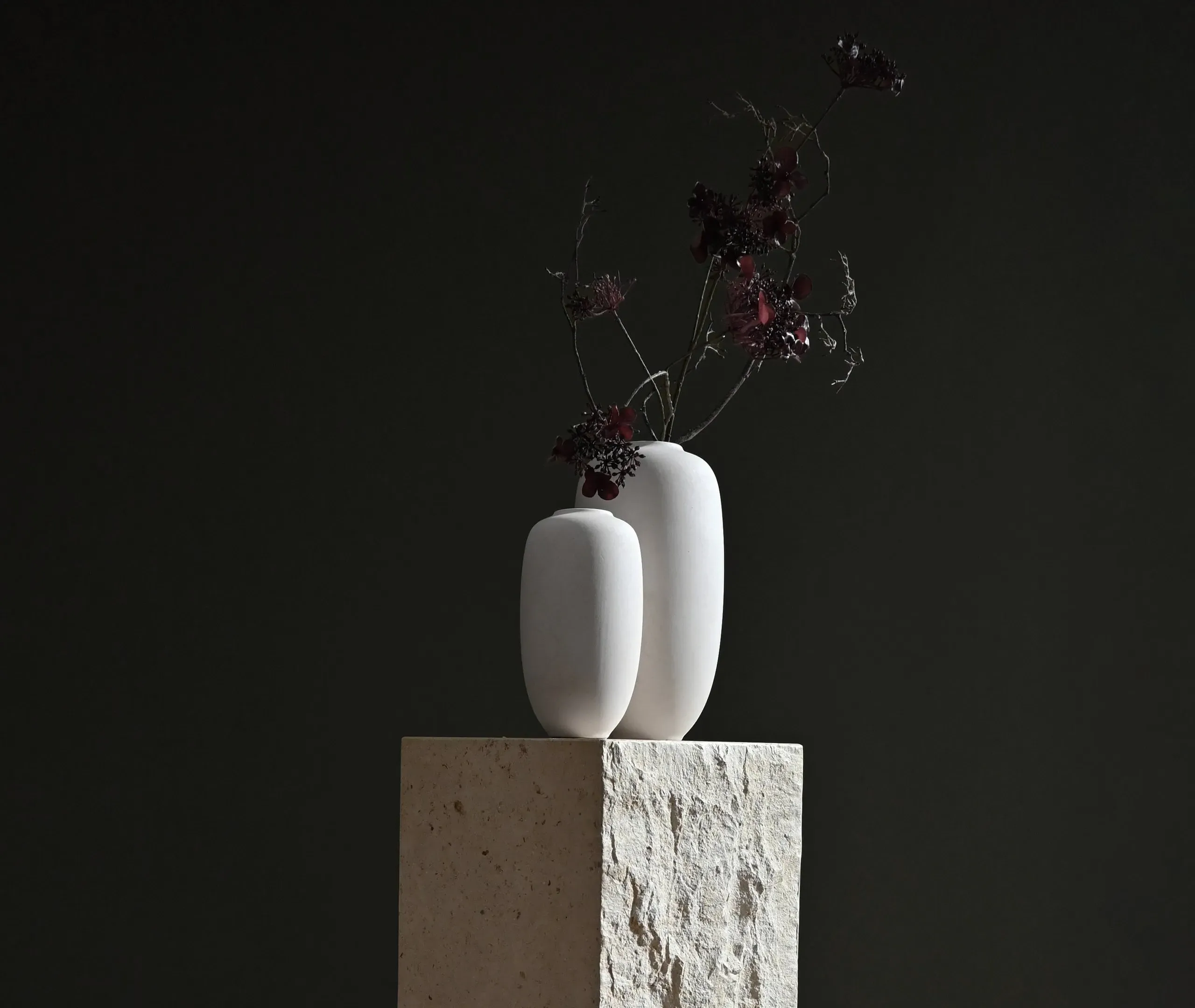 Oval Vase with Matte Finish - Birch