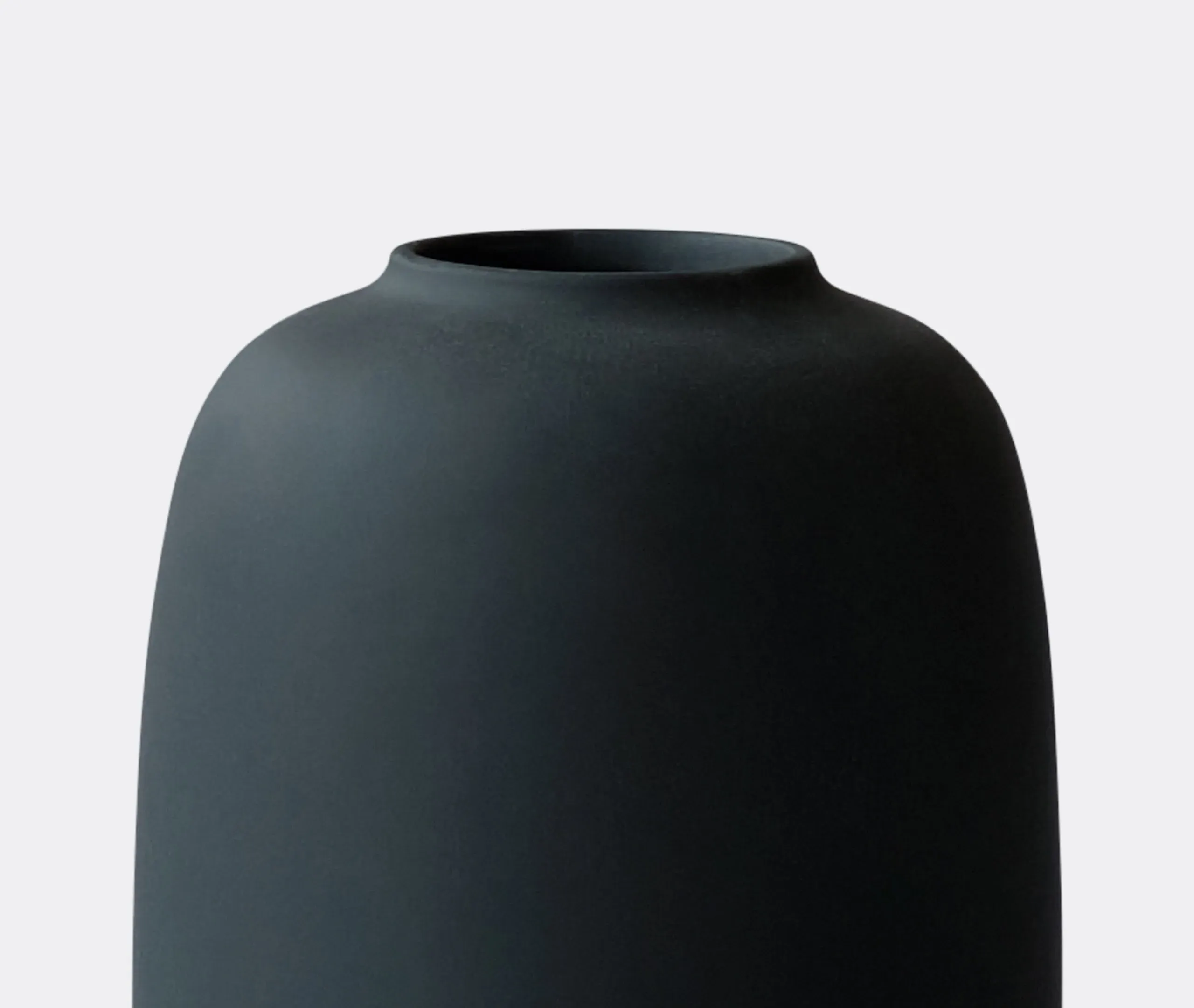 Oval Vase with Matte Finish - Black