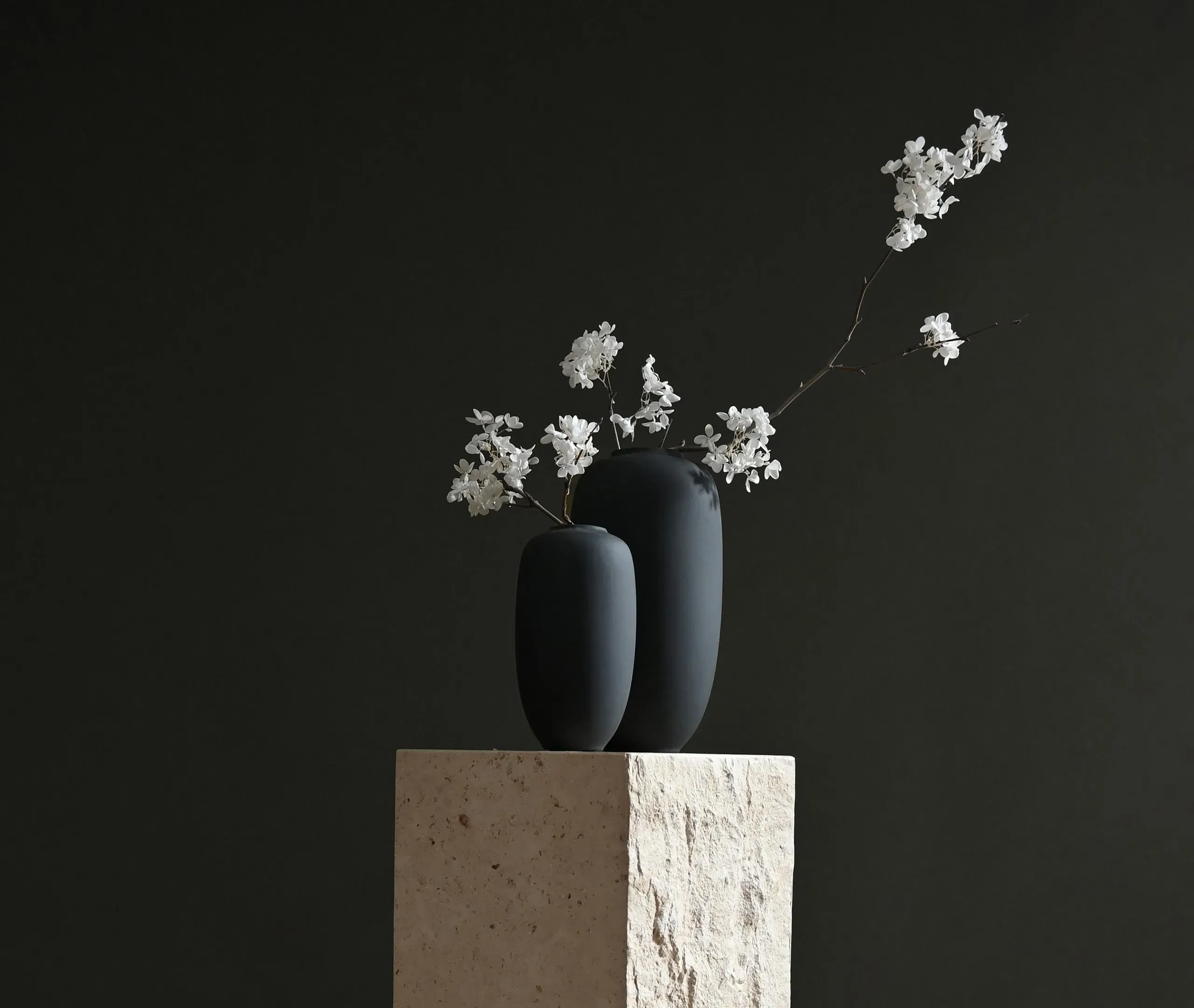 Oval Vase with Matte Finish - Black