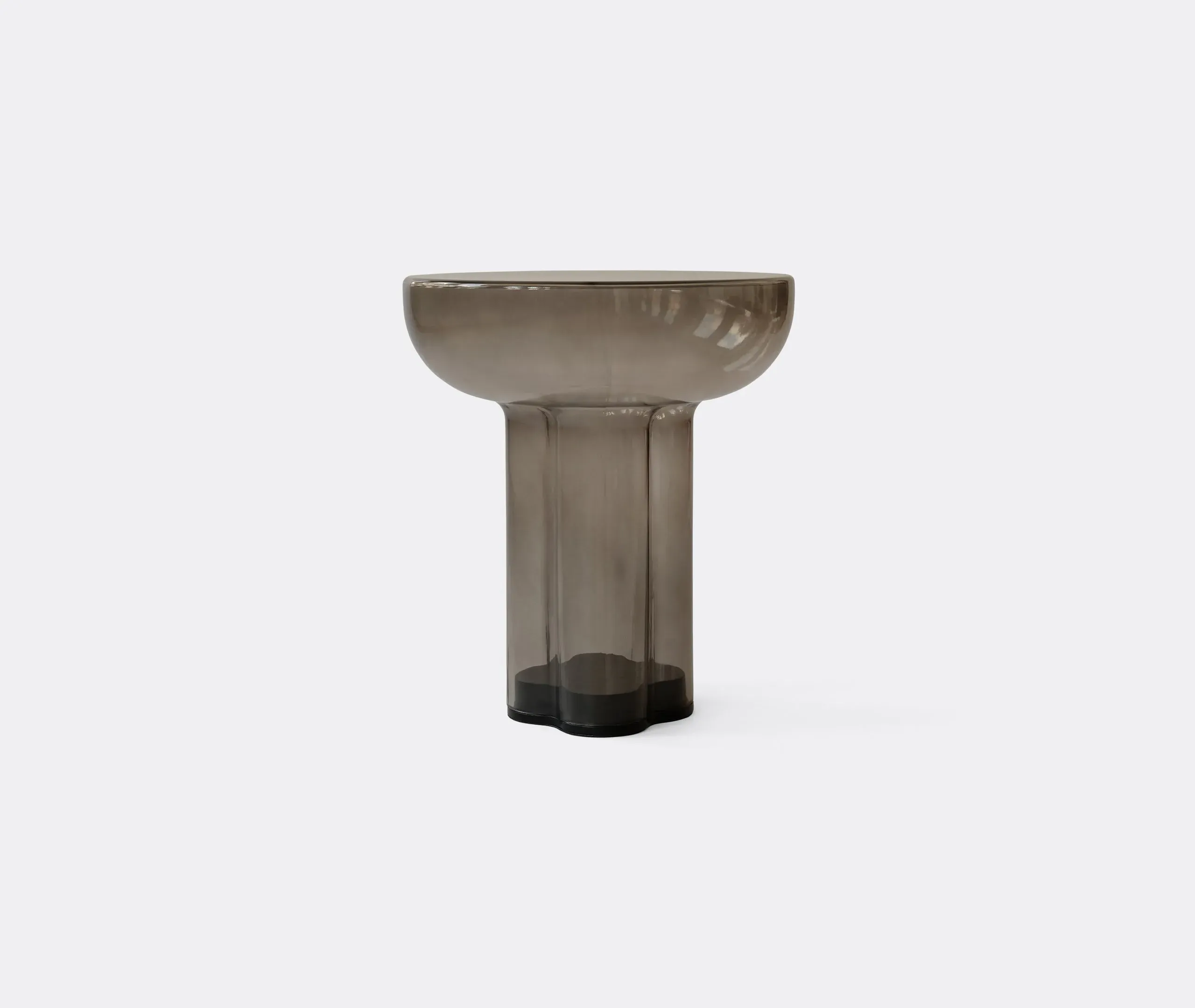 Round Side Table with Metal Support - Green, Wood image