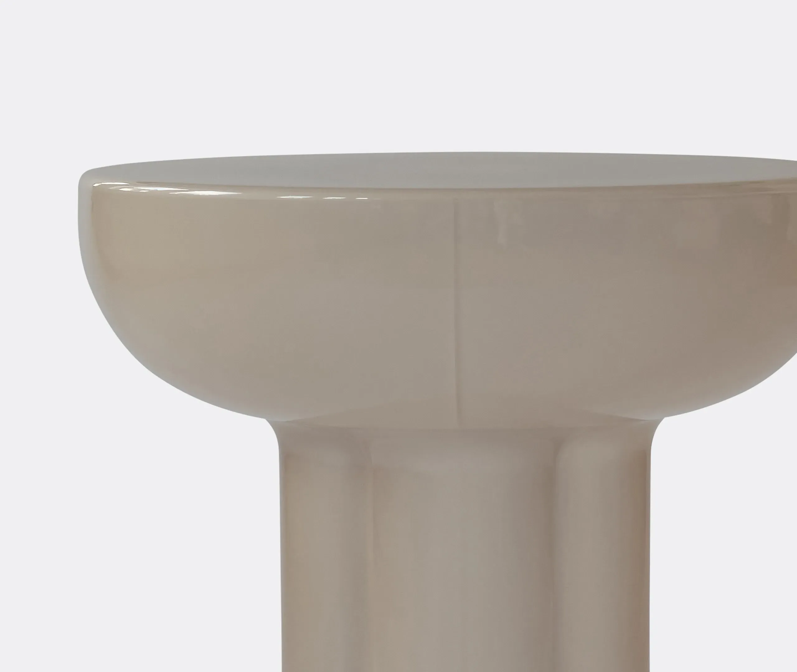 Round Side Table with Metal Support - Grey, Wood