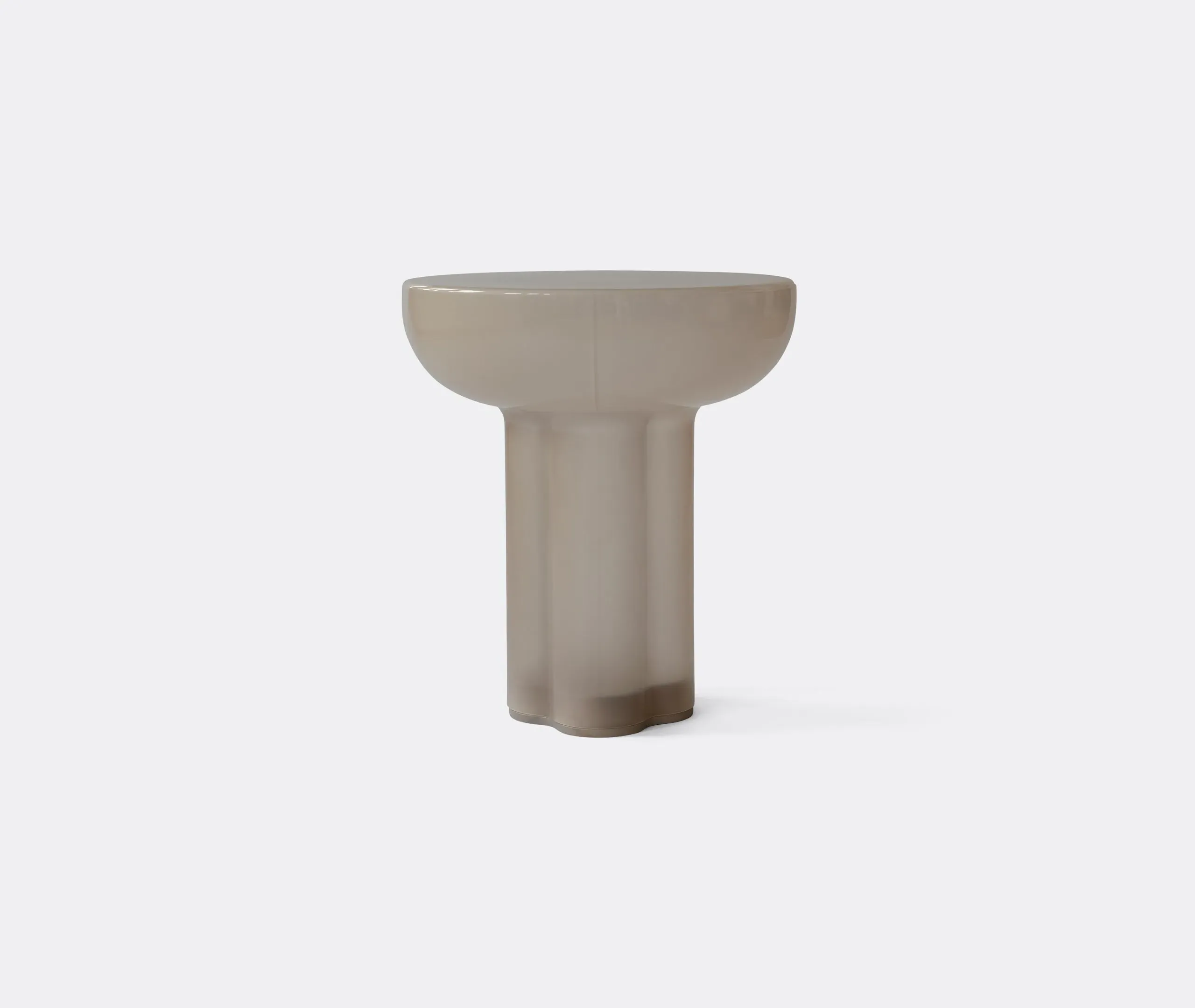 Round Side Table with Metal Support - Grey, Wood