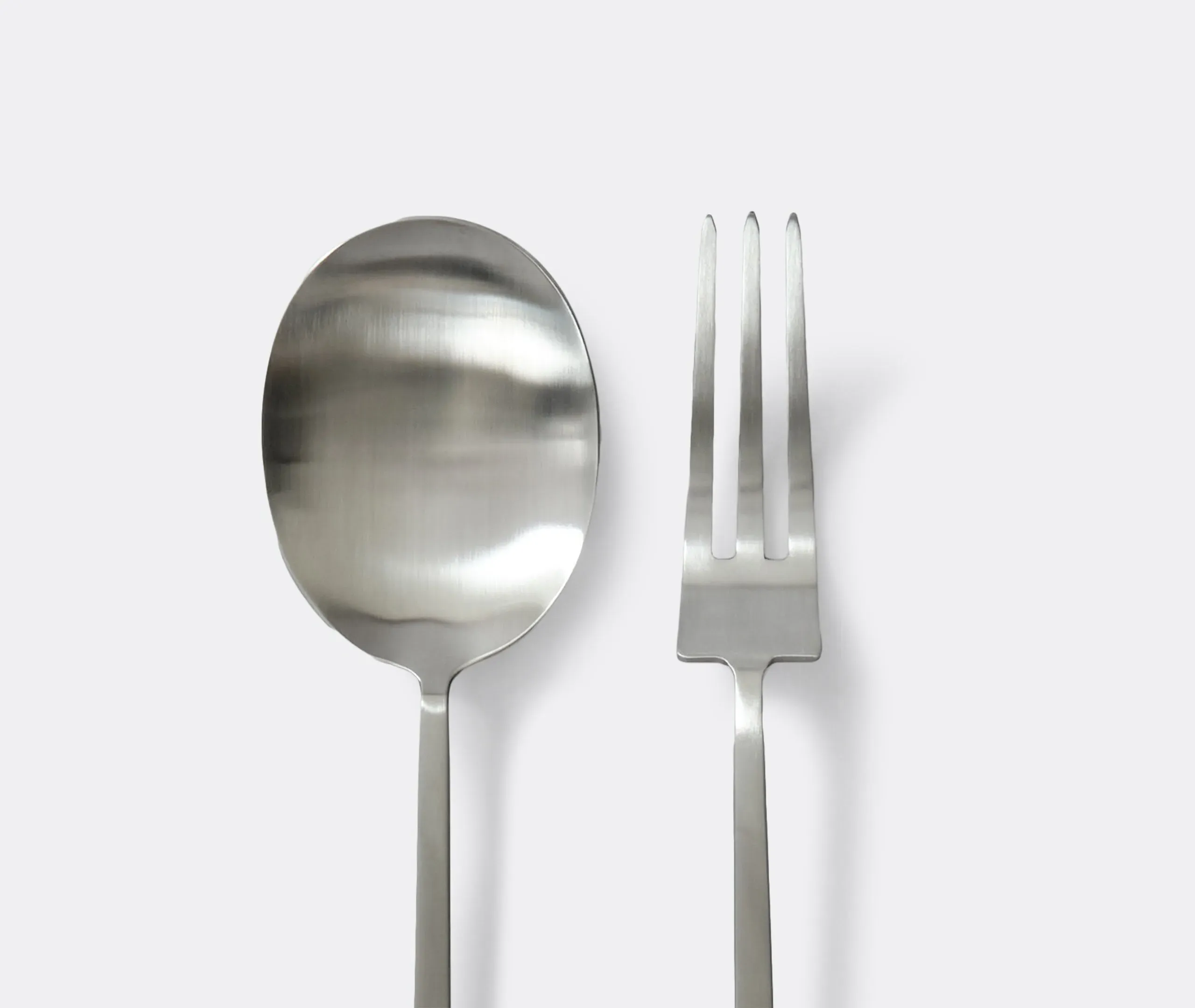 Salad Server Set with Ergonomic Handles - Steel