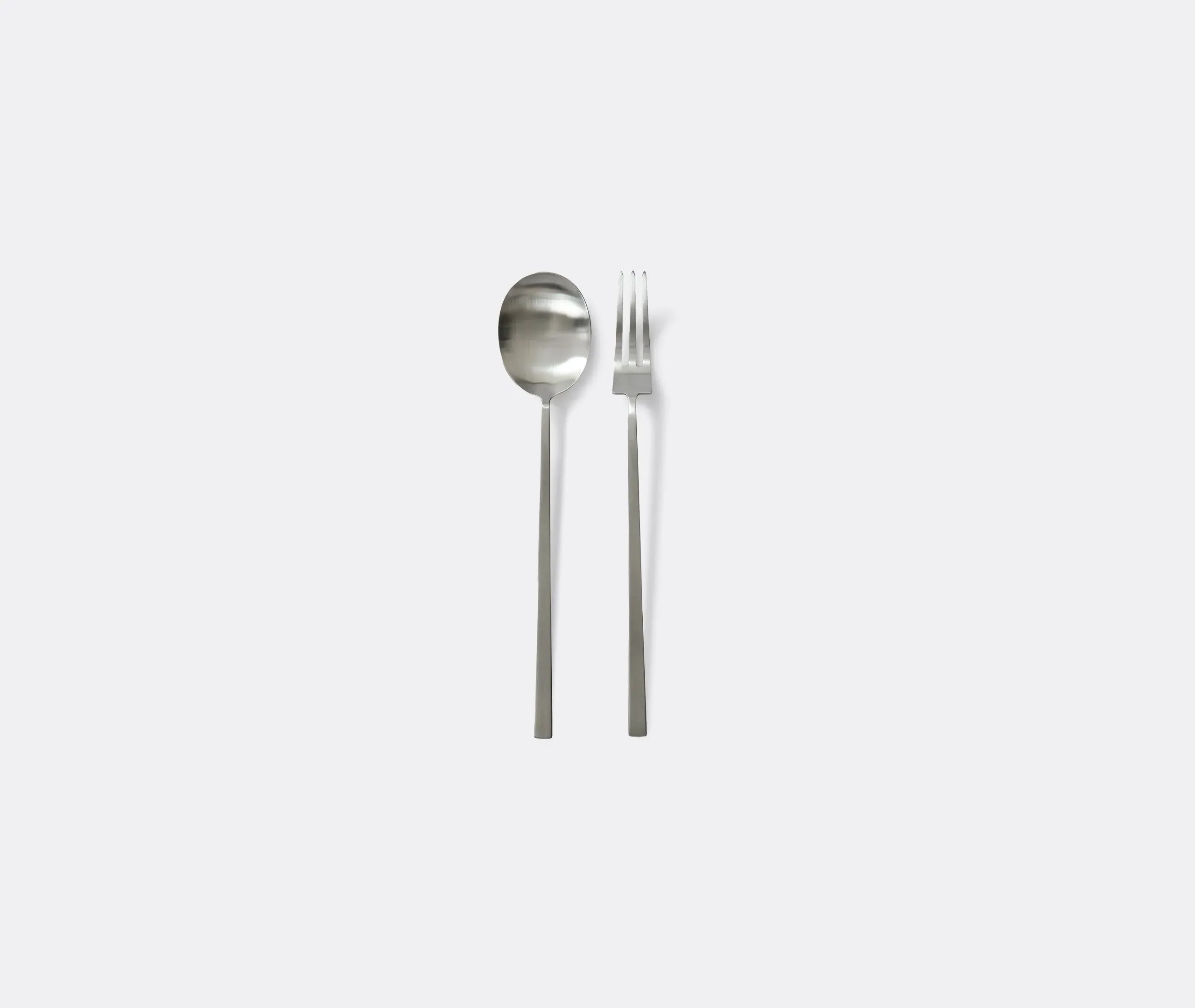 Salad Server Set with Ergonomic Handles - Steel image
