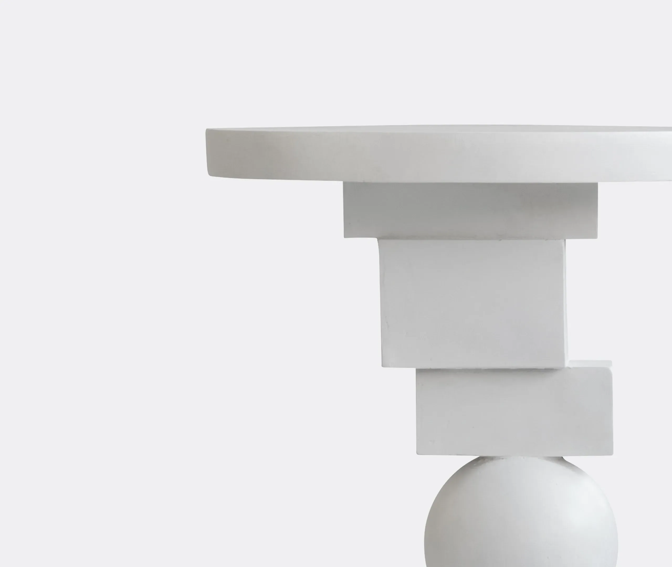 Sculptural Side Table - Bone White, Concrete