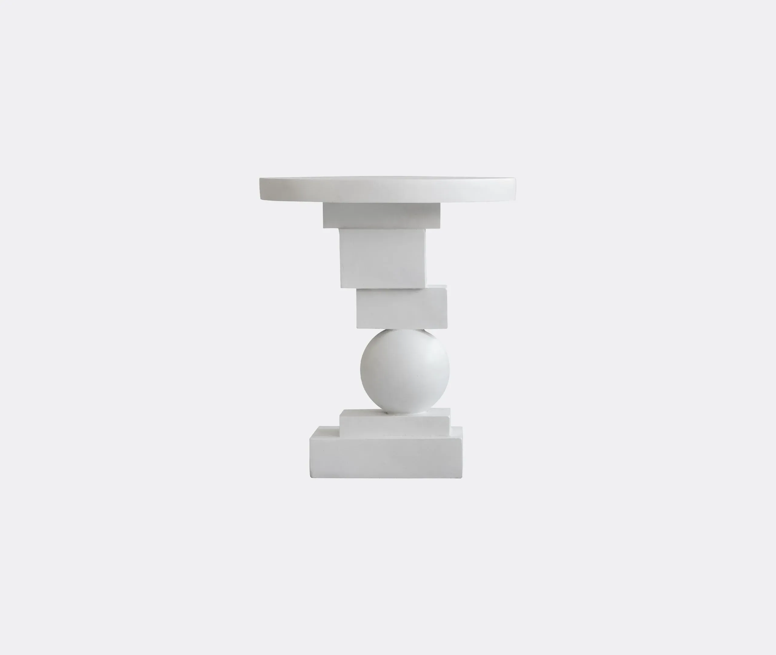 Sculptural Side Table - Bone White, Concrete image