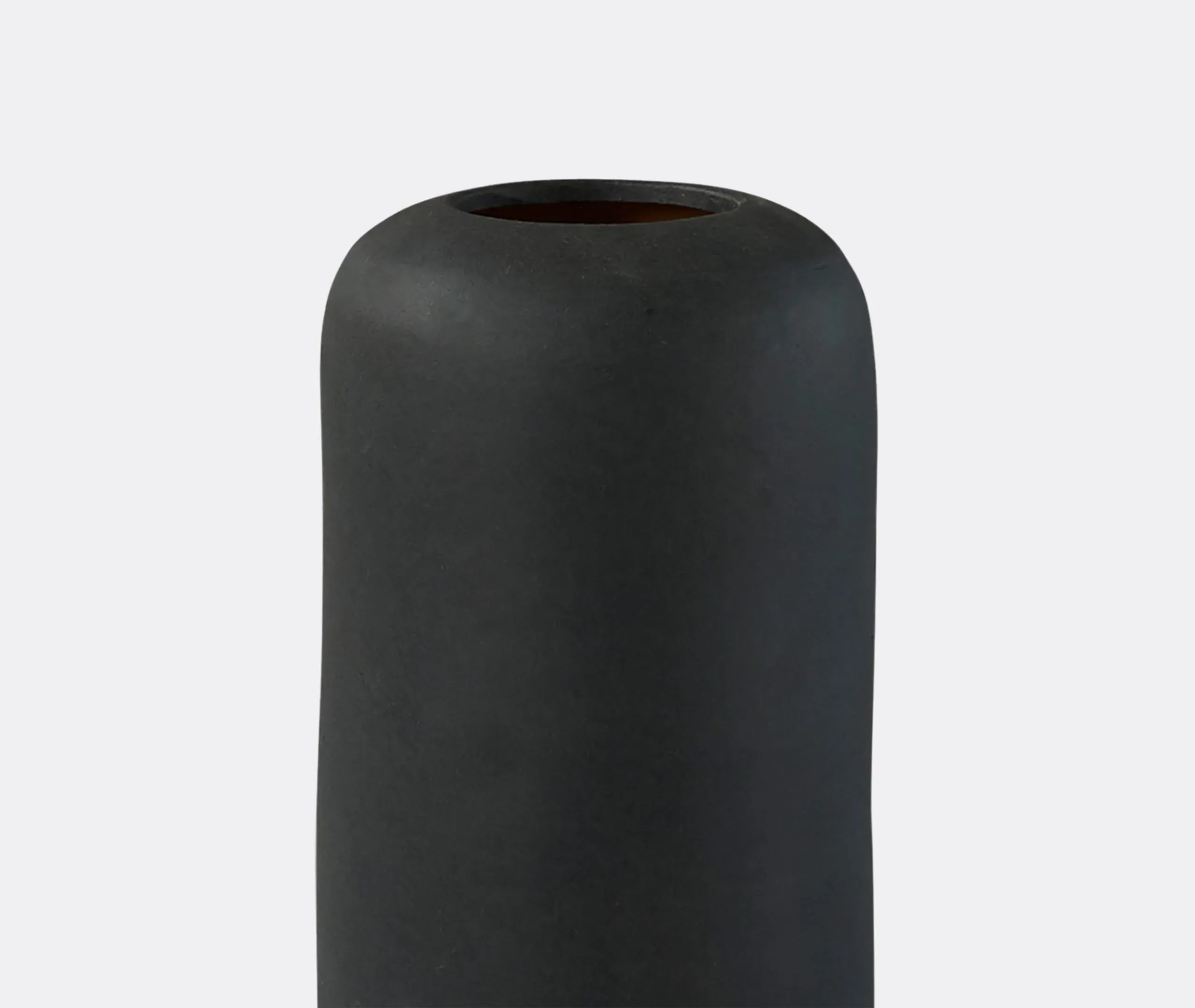 Small Ceramic Vase with Pedestal - Black