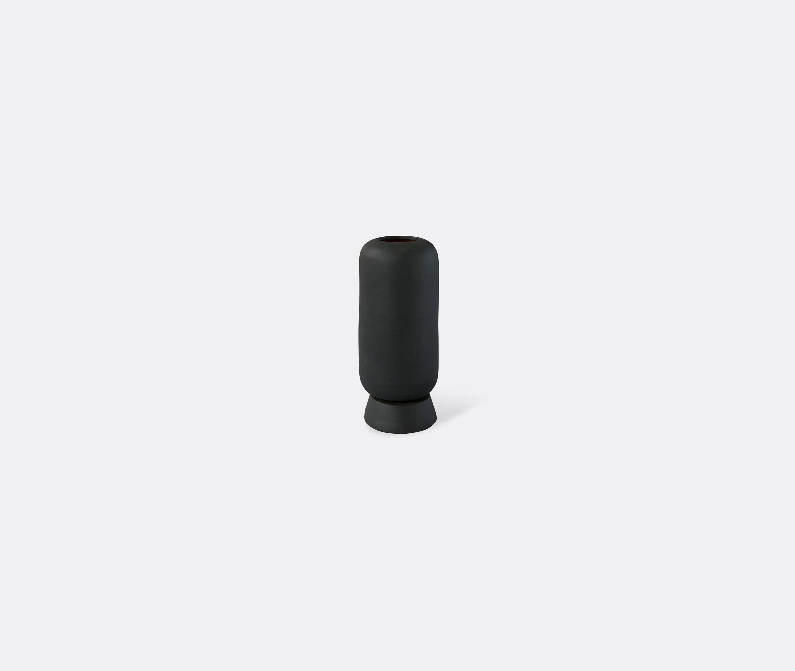 Small Ceramic Vase with Pedestal - Black image
