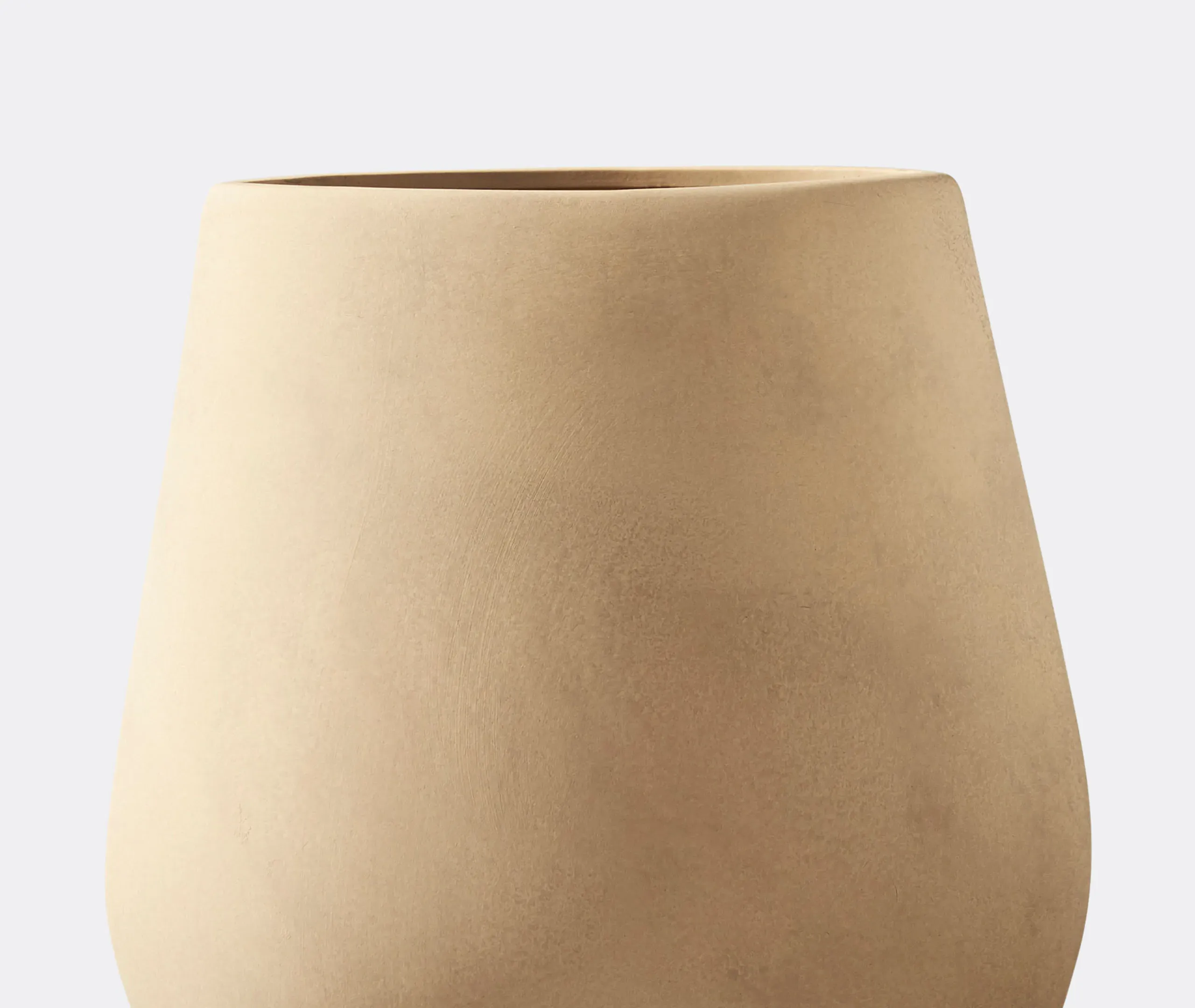 Sphere Big Square Vase - Sand, Ceramic