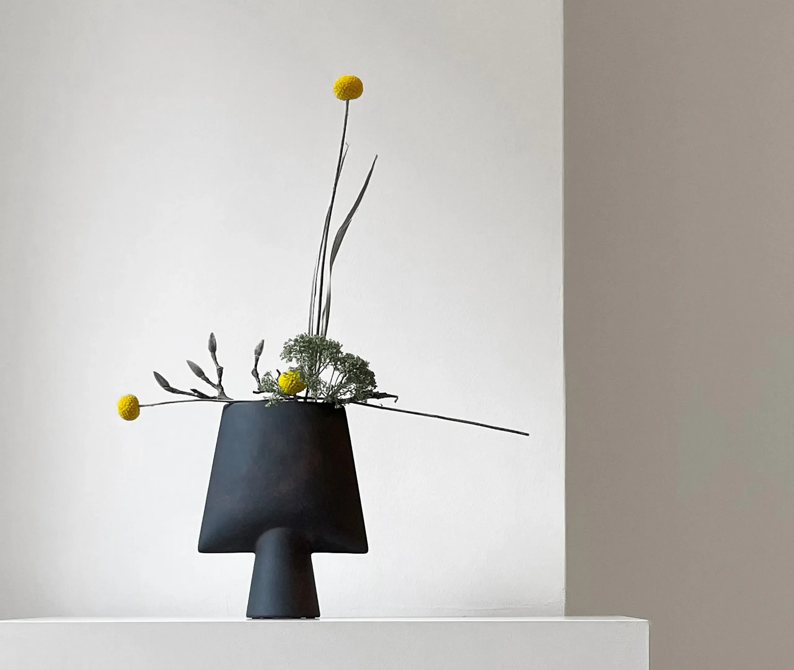 Sphere Mini Square Vase - Coffee, Ceramic