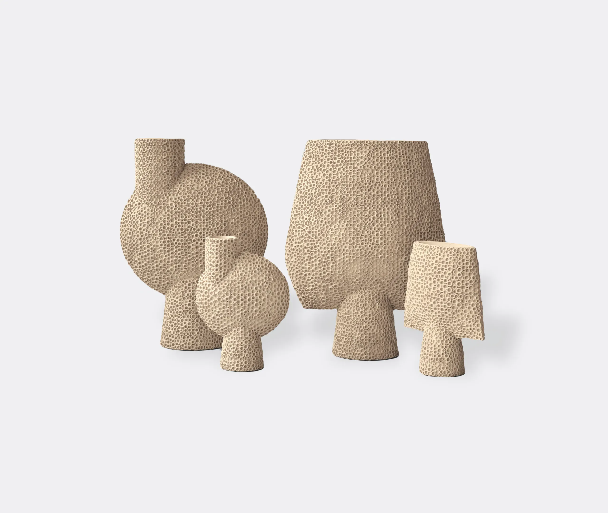 Sphere Shisen Mini Square Vase - Sand, Ceramic