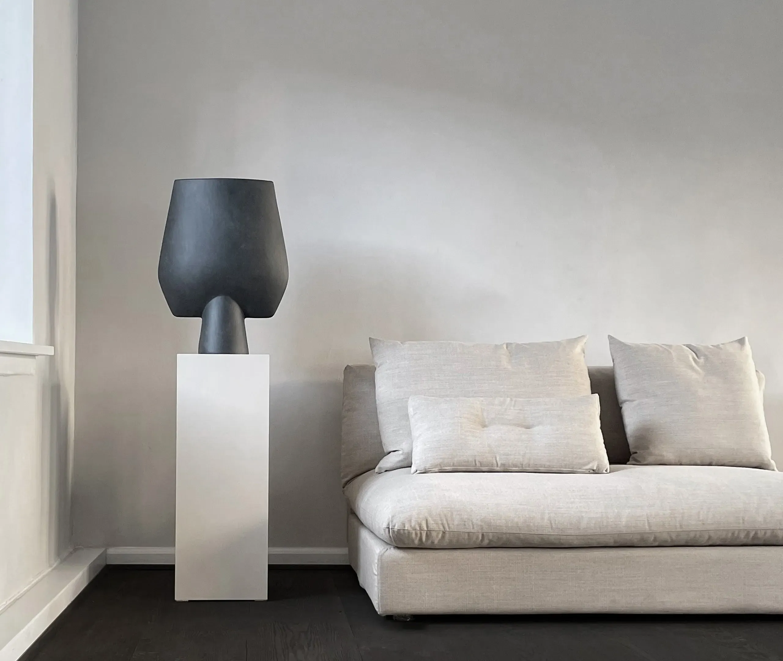 Sphere Square Vase - Black, Ceramic