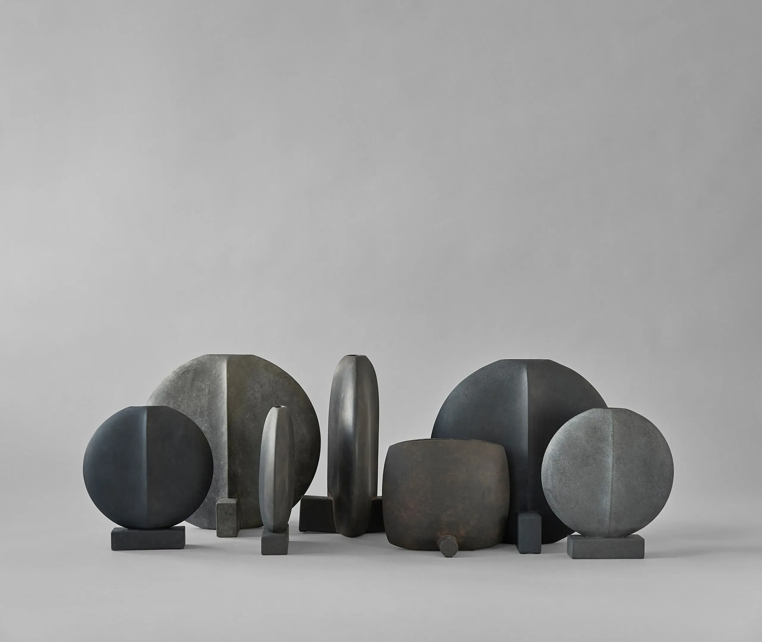 Square Vase Sculptural Design - Coffee, Ceramic