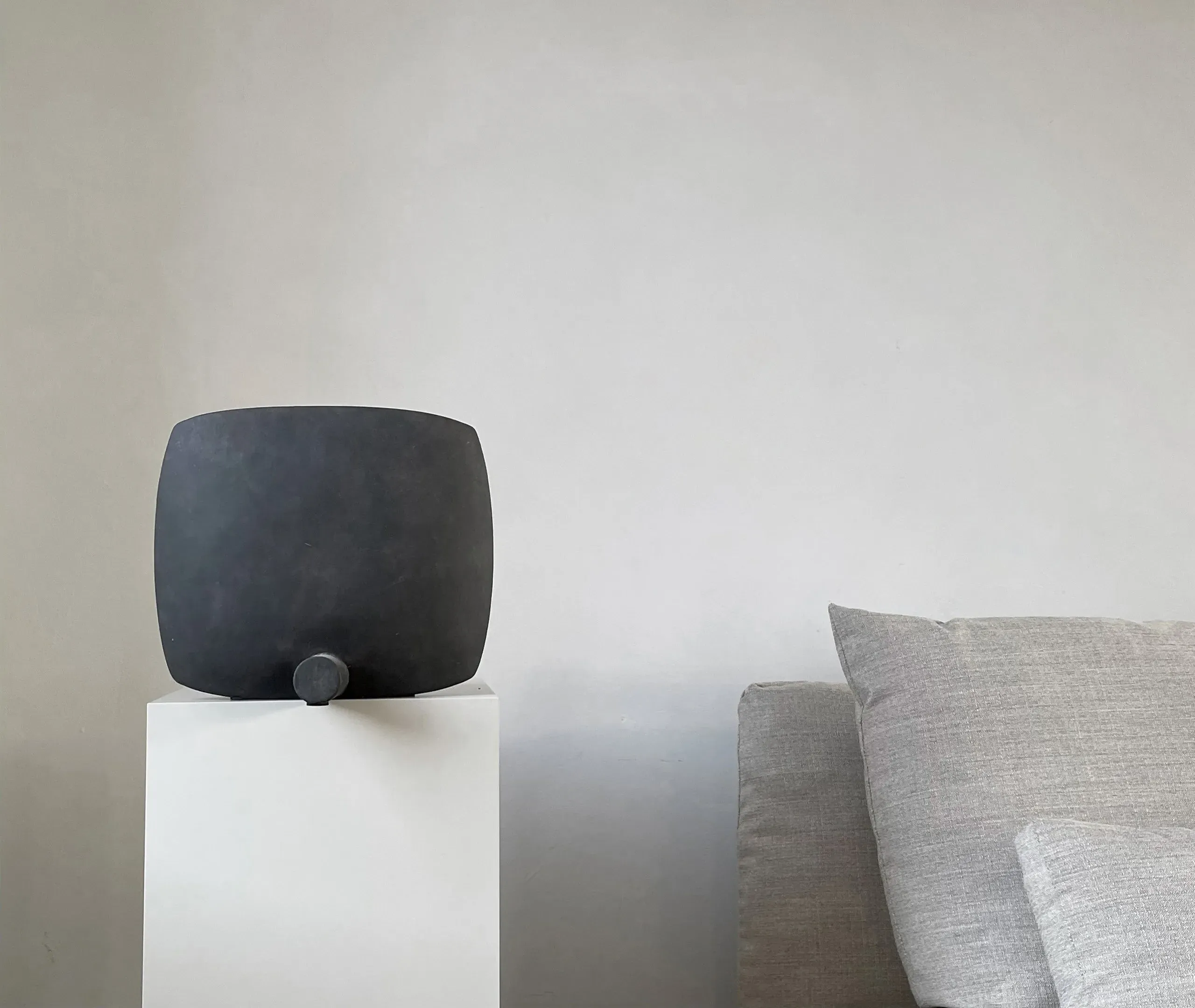 Square Vase Sculptural Design - Coffee, Ceramic
