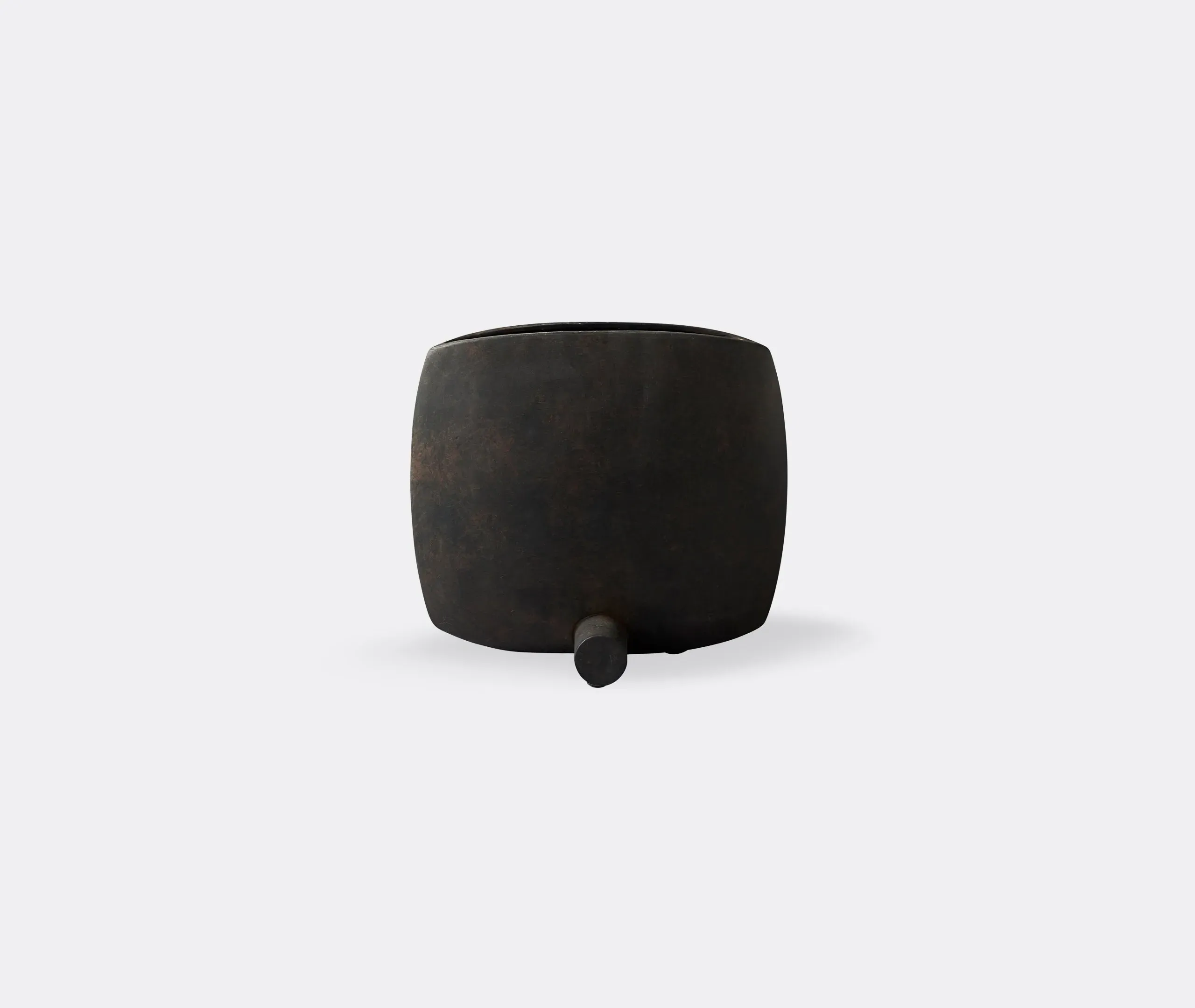 Square Vase Sculptural Design - Coffee, Ceramic image