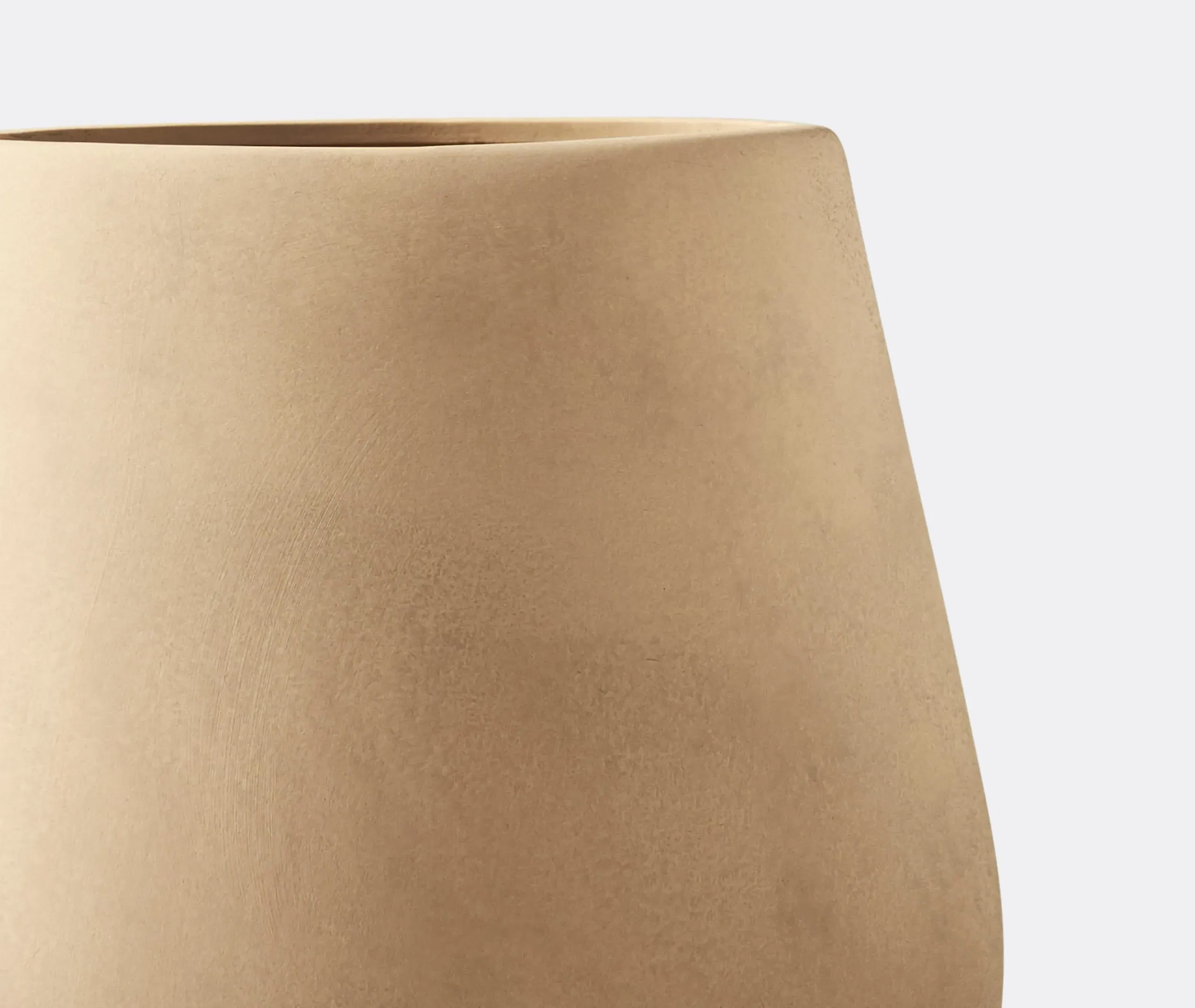 Square Vase with Textured Design - Sand, Ceramic