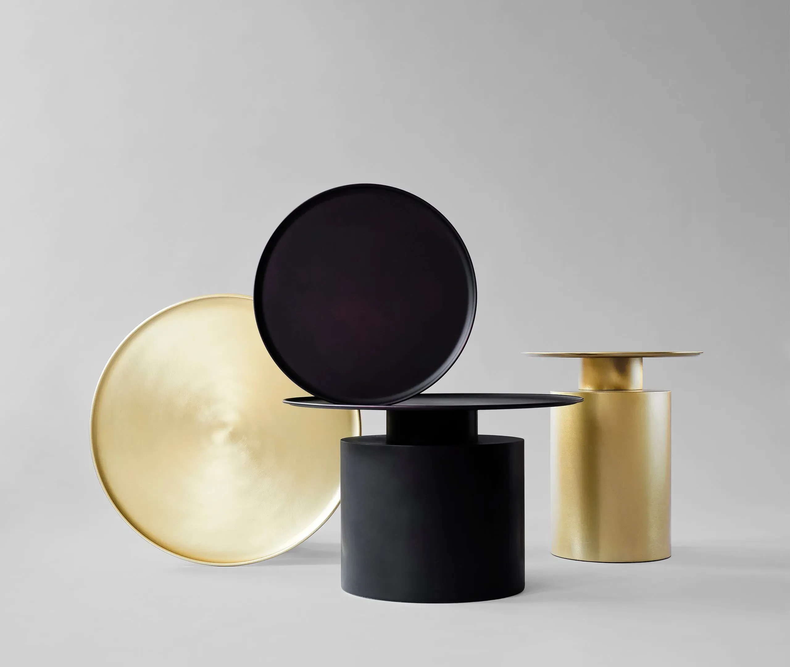 Tall Console Table Art Deco Style - Brass, Metal